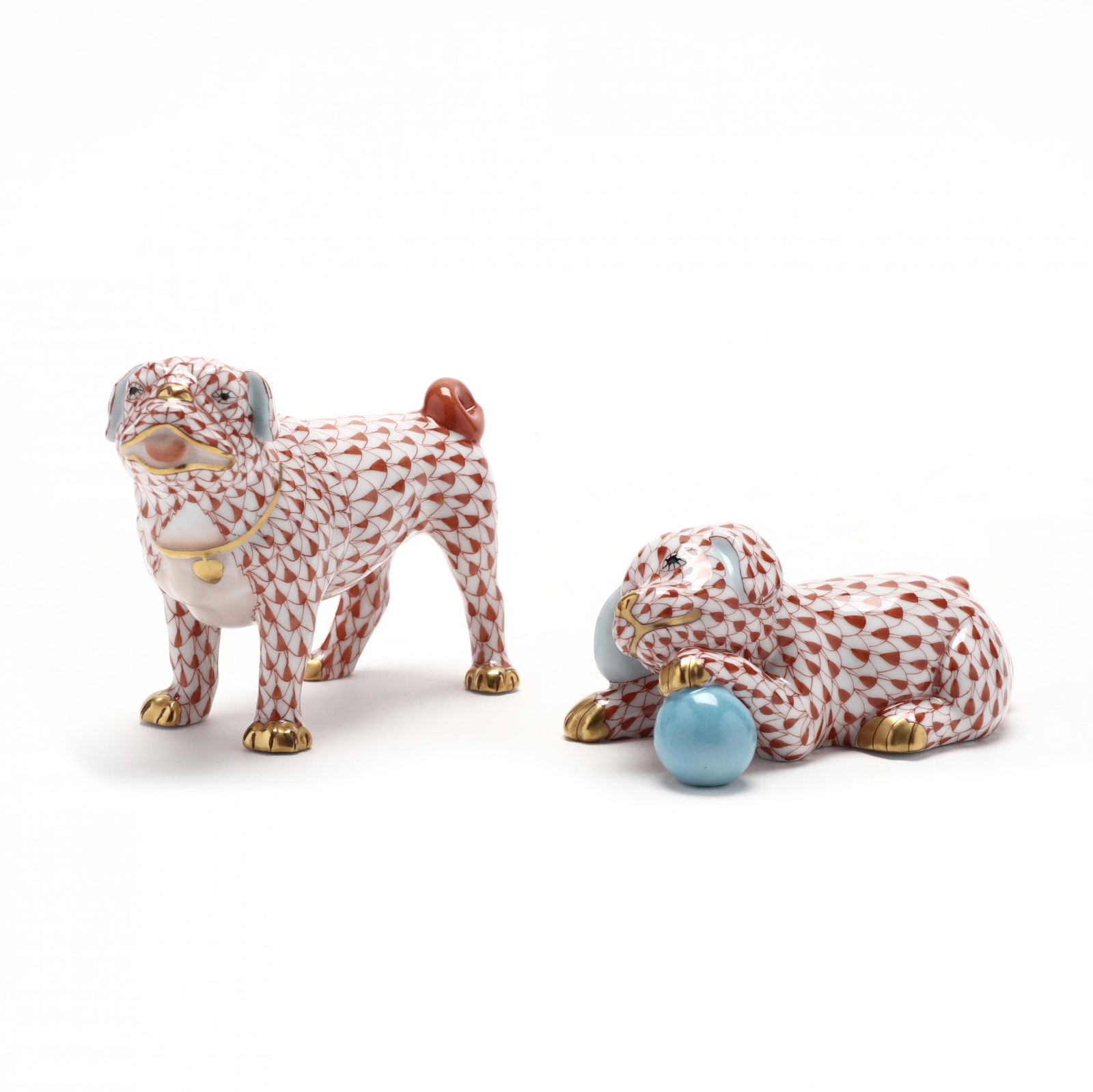 Two Herend Porcelain Dog Figurines (1 of 4)