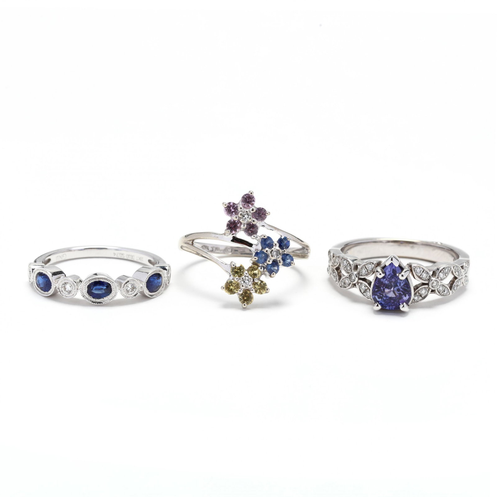 Three White Gold and Gem-Set Rings (1 of 7)