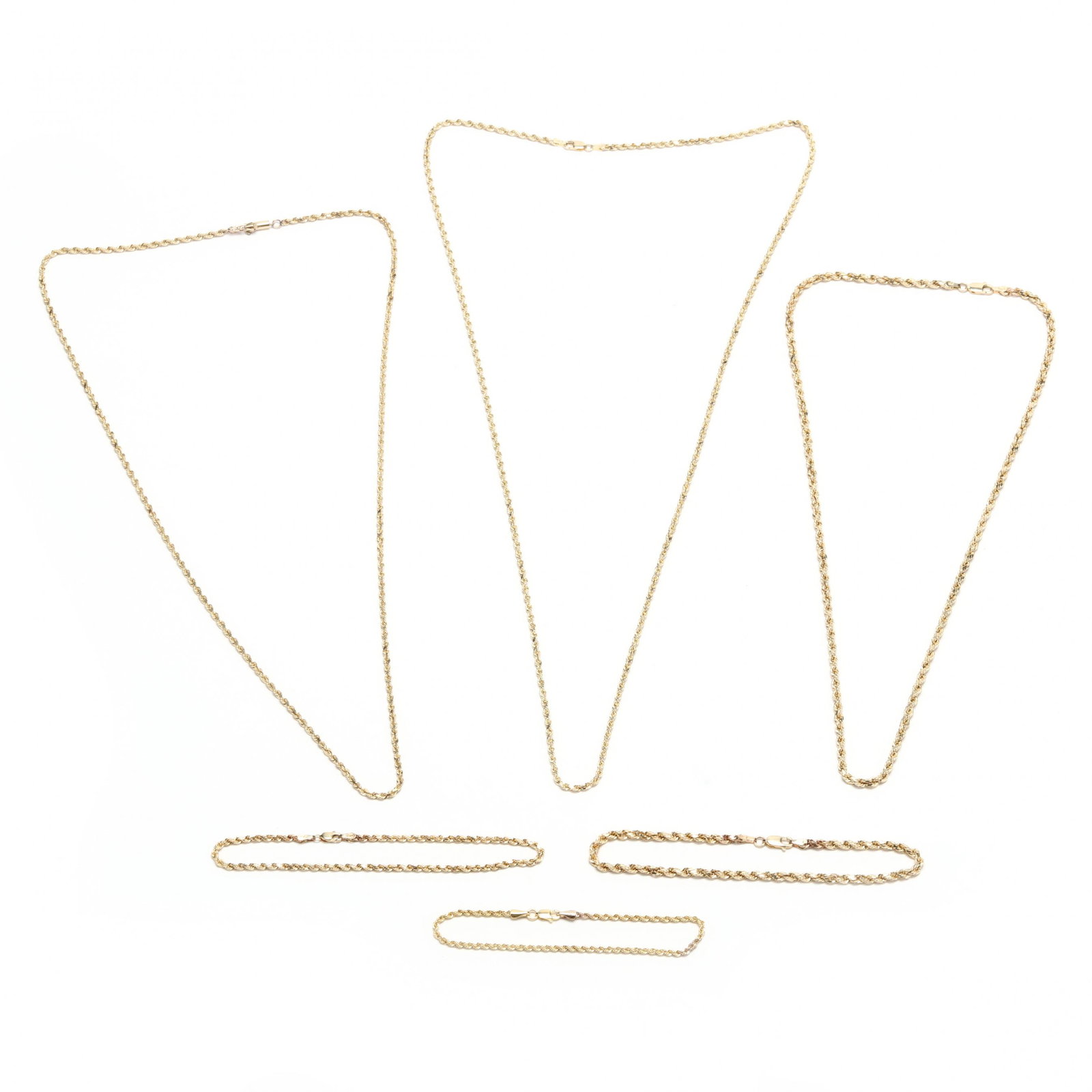 Collection of 10KT Gold Rope Chains (1 of 5)