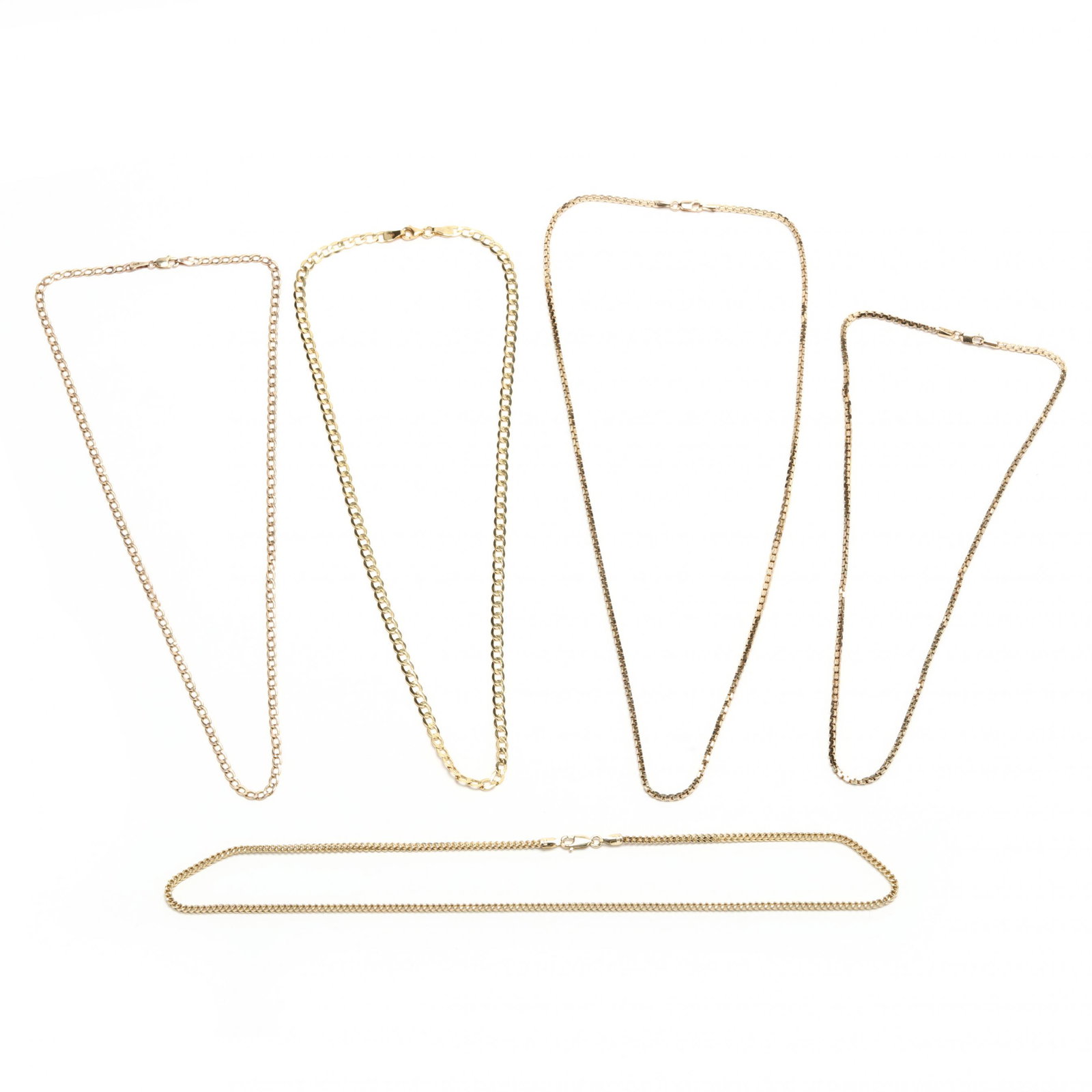 Five 10KT Gold Chain Necklaces (1 of 4)