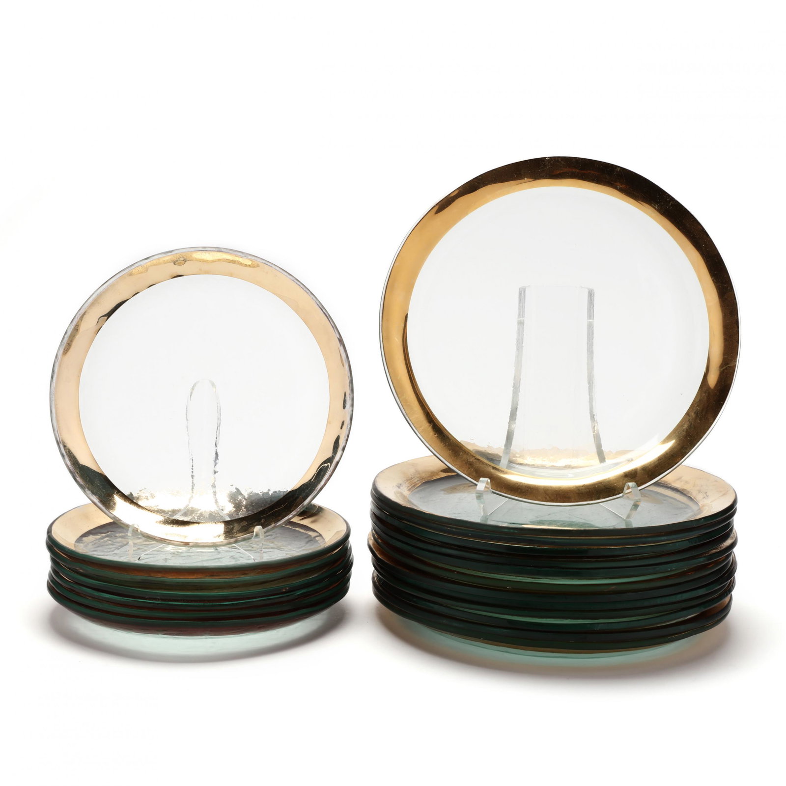 Annie Glass (CA), Set of (20) Gilt Glass Plates (1 of 4)