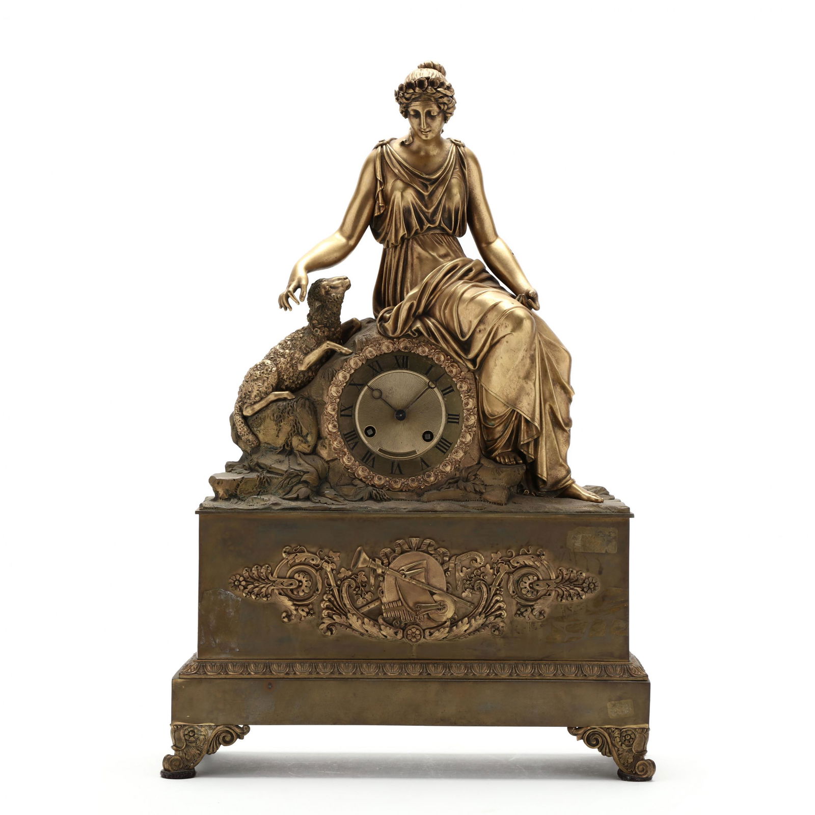 French Neoclassical Style Gilt Bronze Mantel Clock (1 of 8)