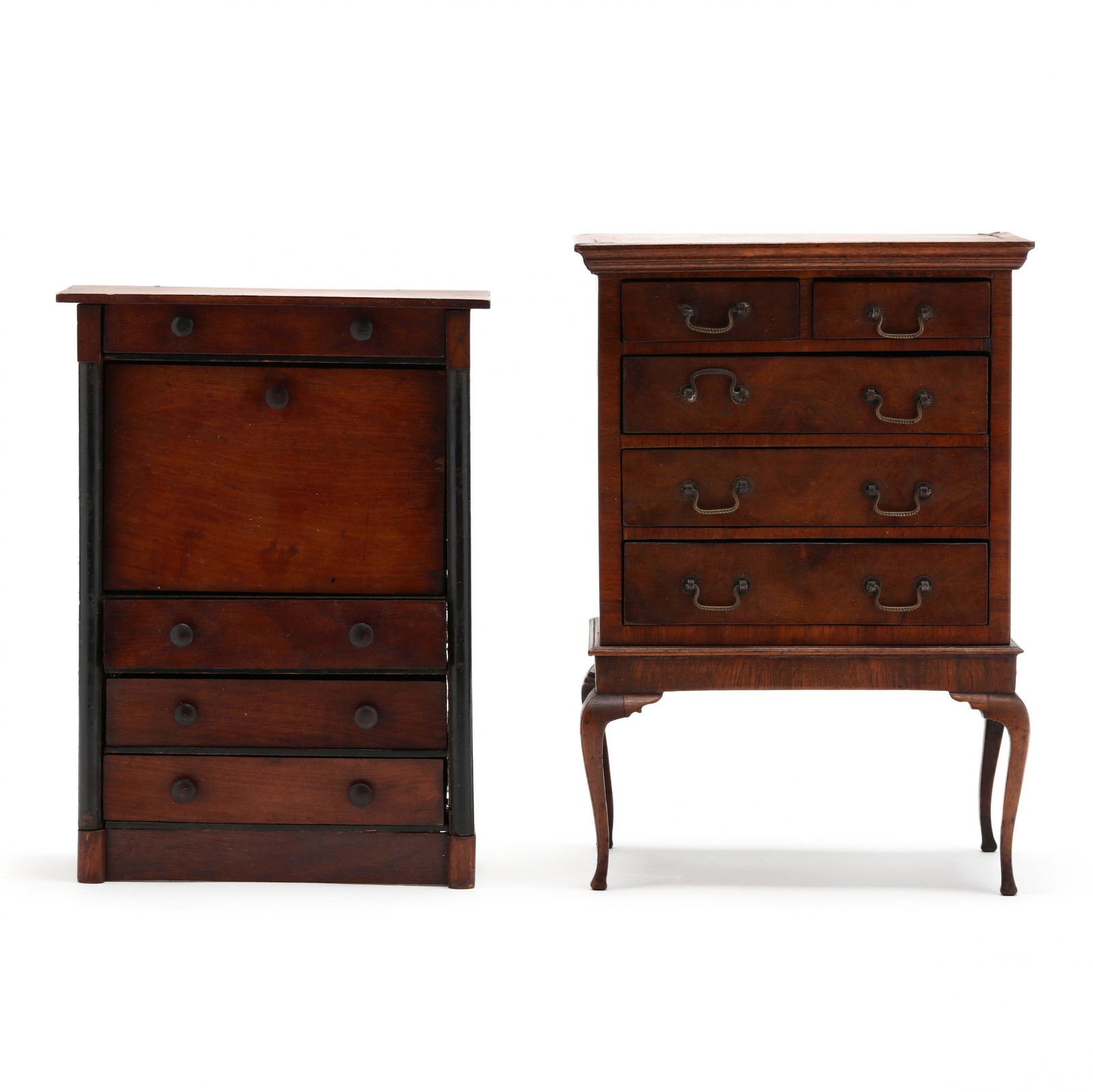 Two Antique Miniature Mahogany Chests of Drawers (1 of 10)