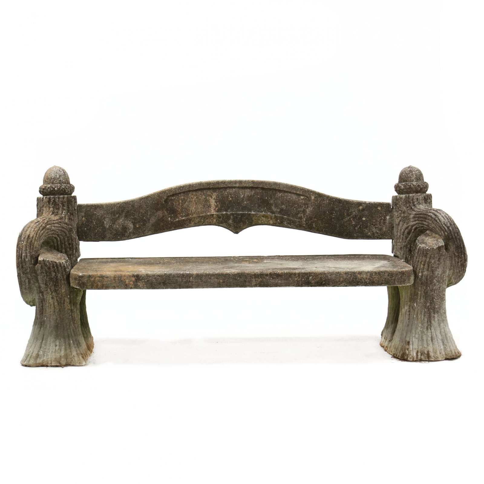 Faux Bois Cast Stone Garden Bench (1 of 5)