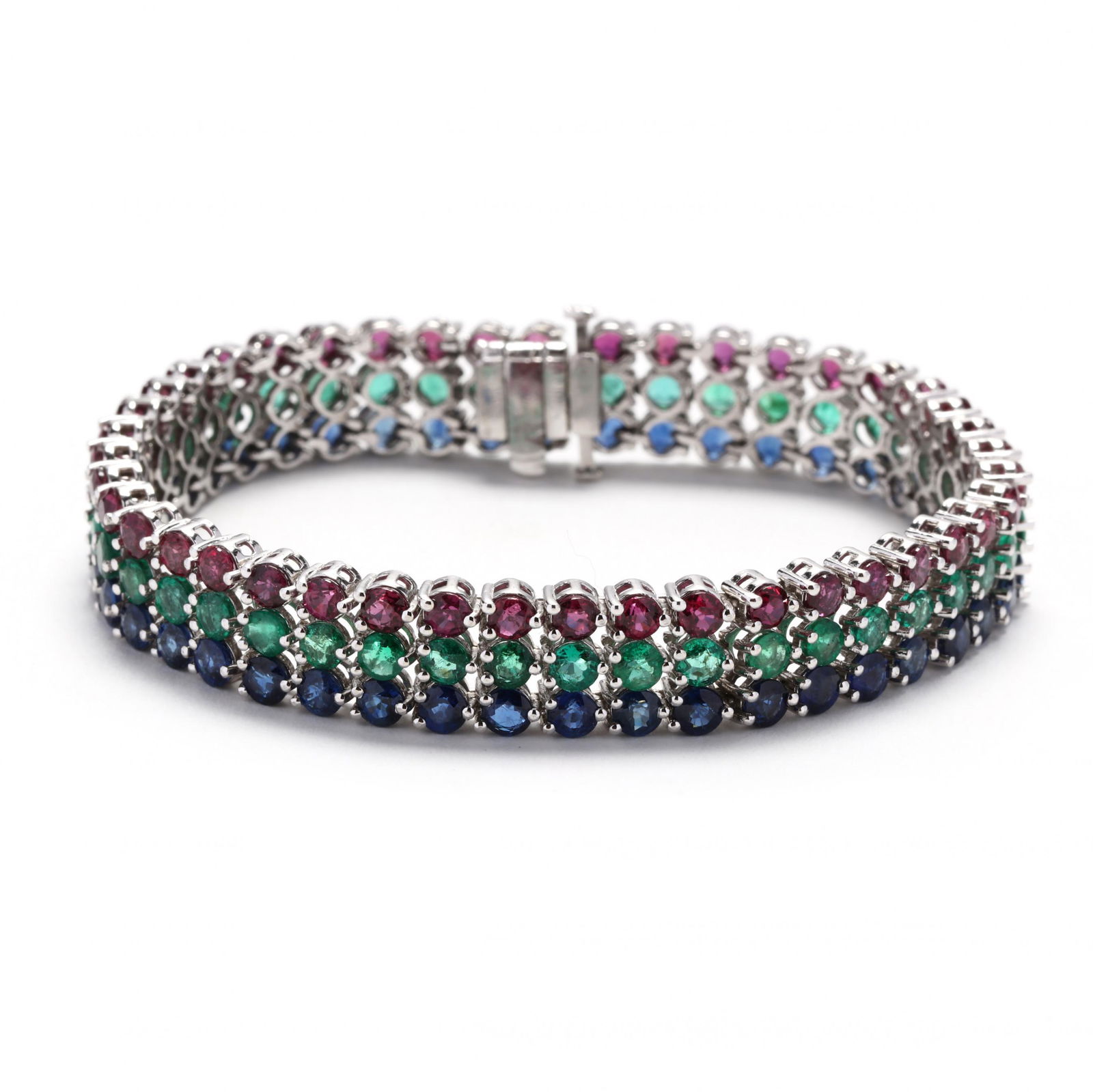 White Gold and Multi-Gemstone Bracelet (1 of 3)