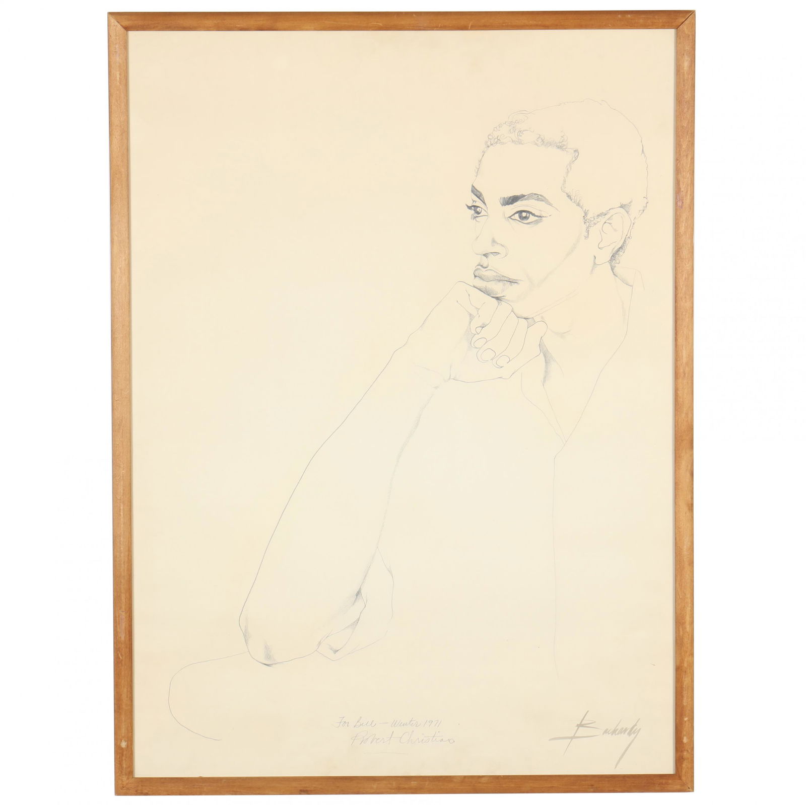 Don Bachardy (American, b. 1934), Portrait of Robert (1 of 5)