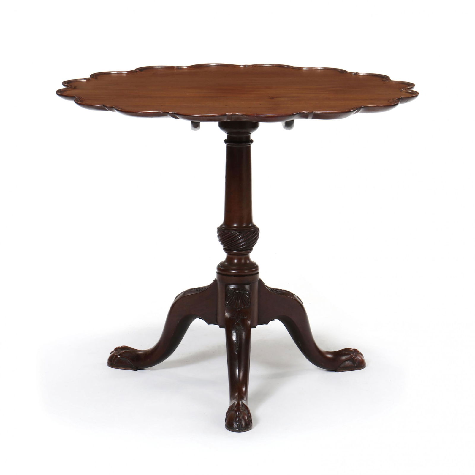 George III Mahogany Scalloped Dish Tilt-Top Tea Table (1 of 6)
