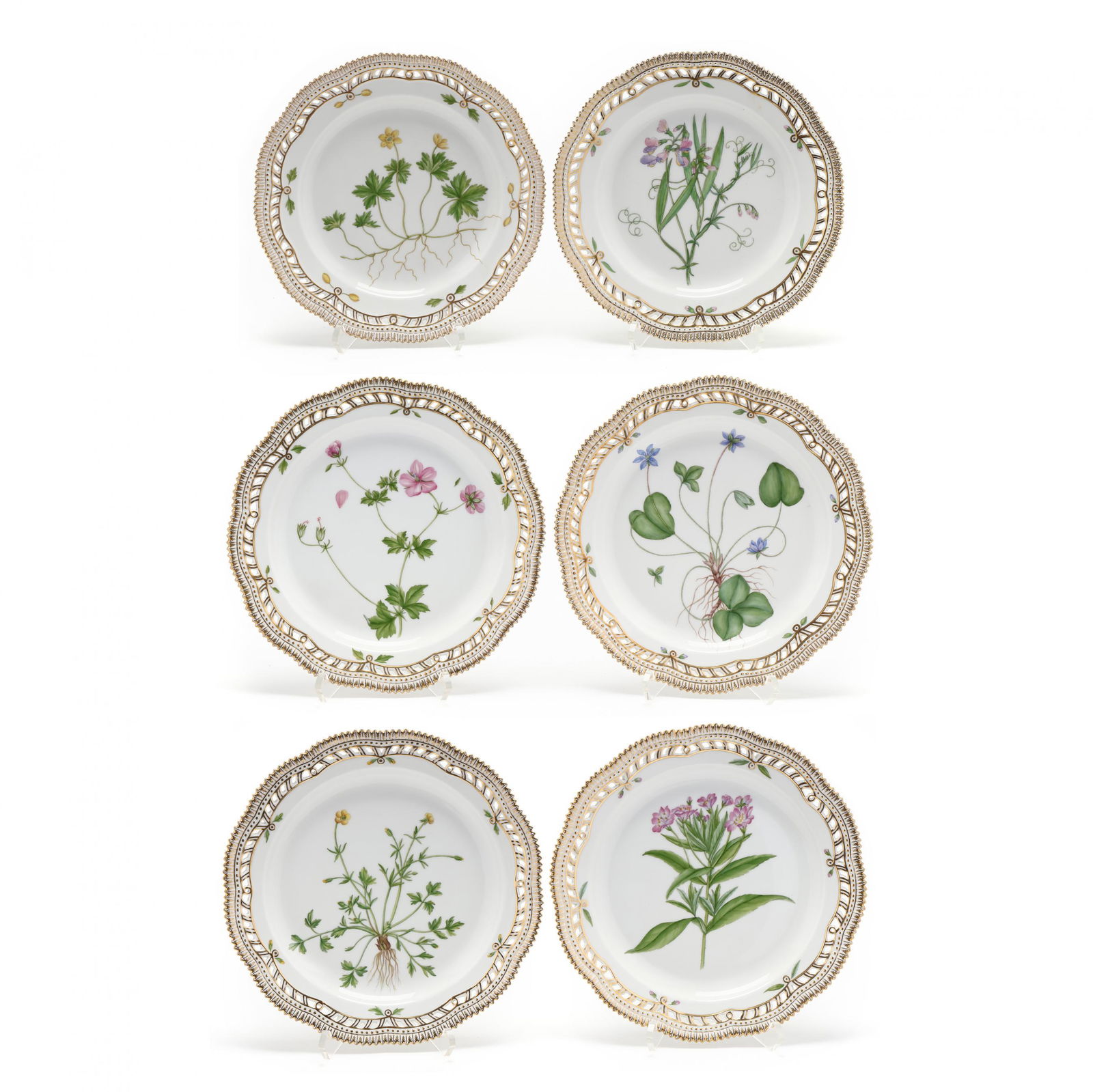 A Group of Six Royal Copenhagen  Flora Danica  Plates (1 of 10)
