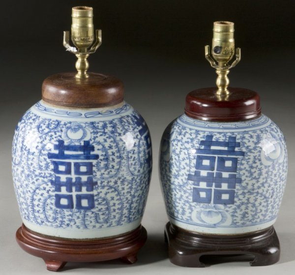 Two Chinese Ginger Jar Lamps
