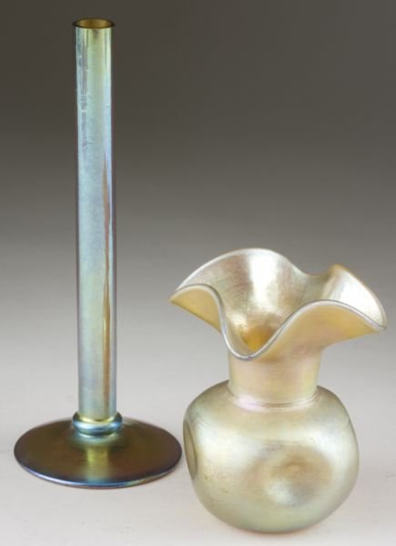 Two Pieces of Steuben Aurene Art Glass