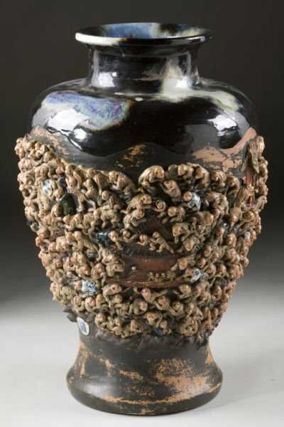 432: Rare & Large Japanese Sumida Gawa Masterpiece Vase