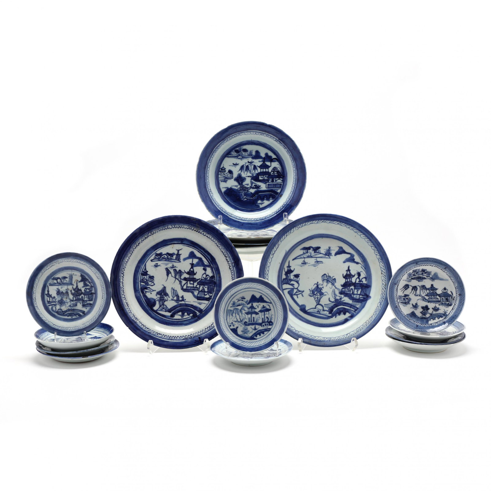 A Group of Chinese Export Porcelain Canton Plates (1 of 5)