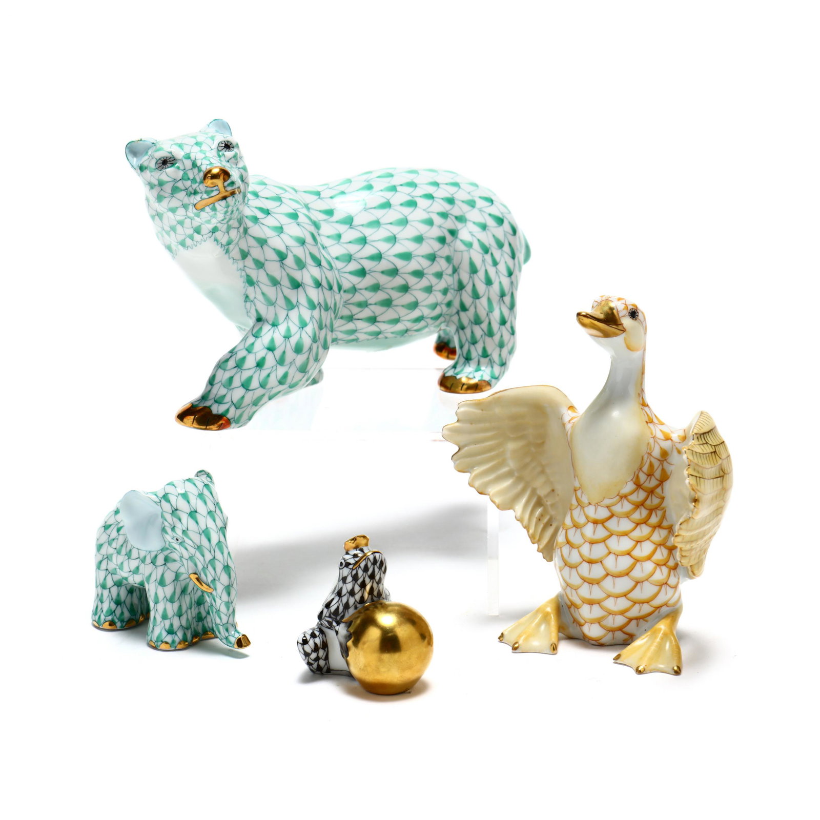 Four Herend Porcelain Animals (1 of 9)