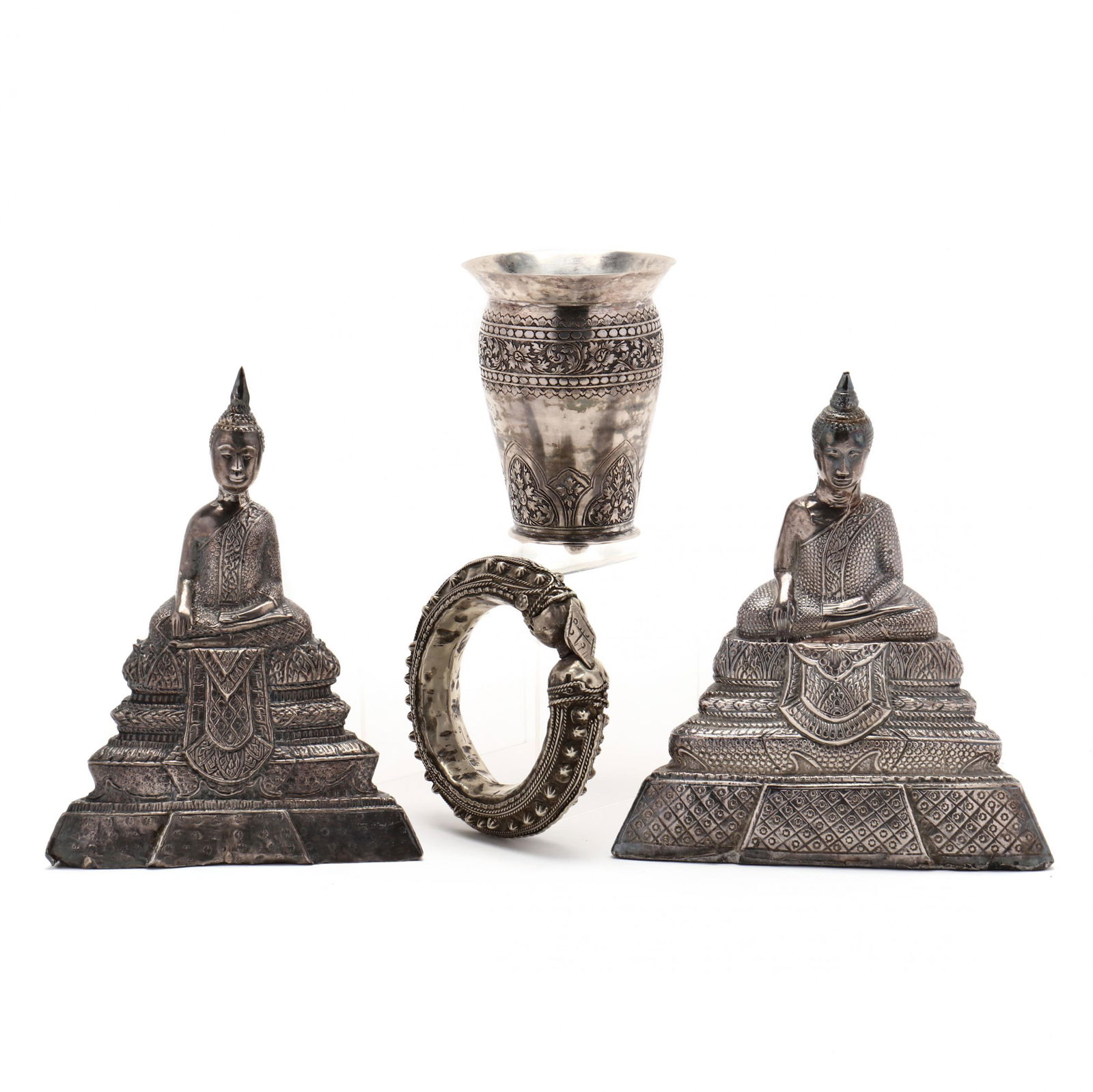 A Group of Four Southeast Asian Silver Objects (1 of 9)