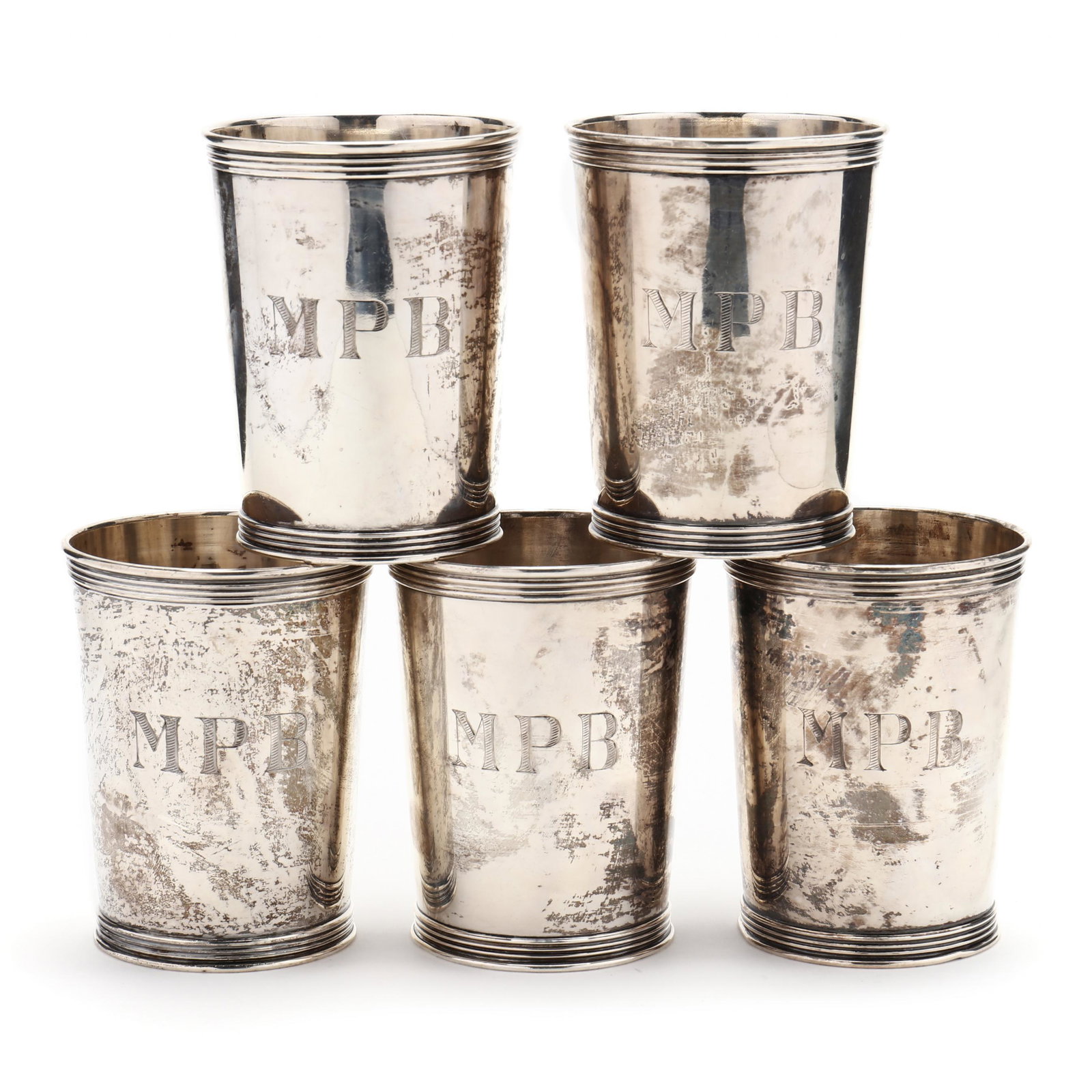 A Set of Five Sterling Silver Mint Julep Cups (1 of 5)