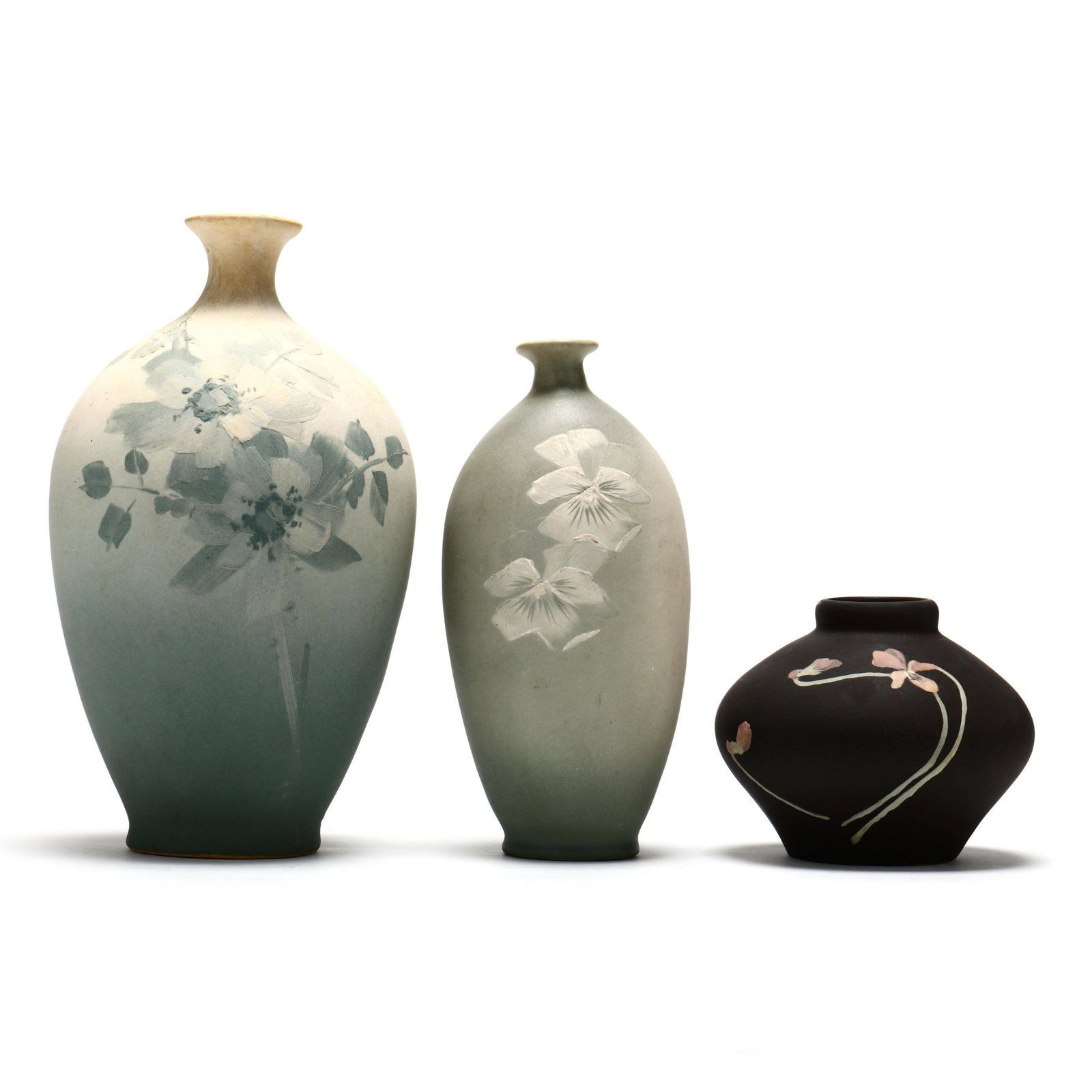 Three J. B. Owens Pottery Matte Glaze Vases (1 of 10)