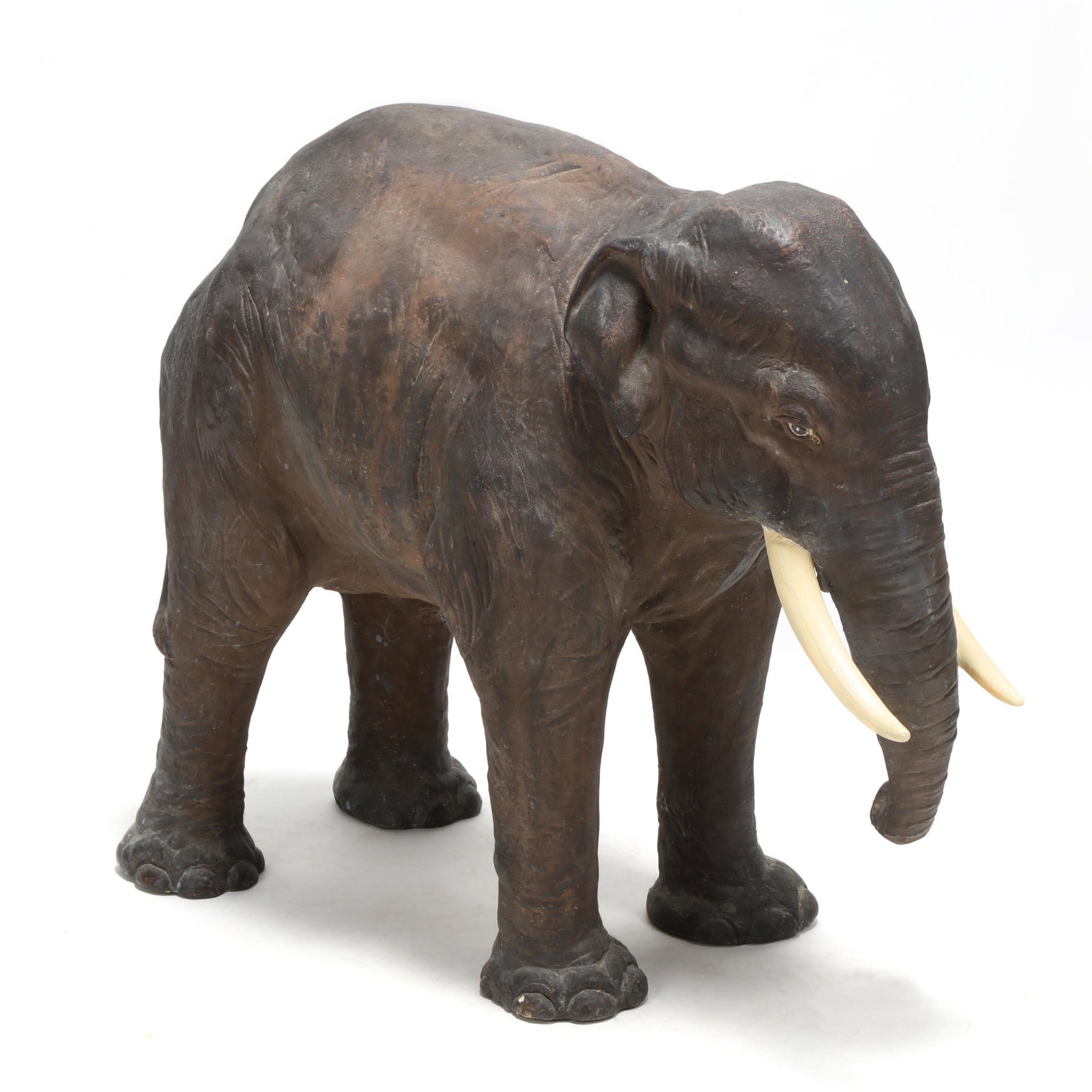 Large Cast Ceramic Elephant with J. B. Owens (1 of 6)