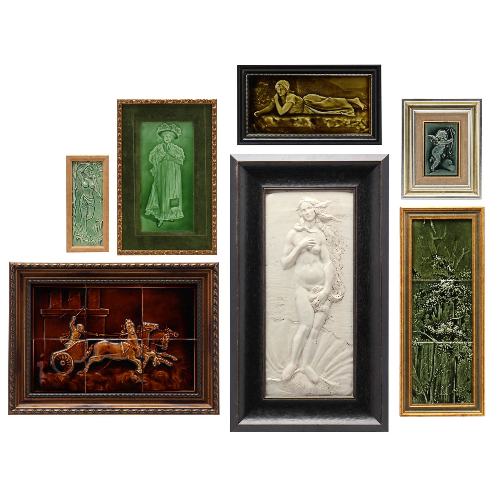 A Collection of Seven Majolica Tile Plaques (1 of 10)