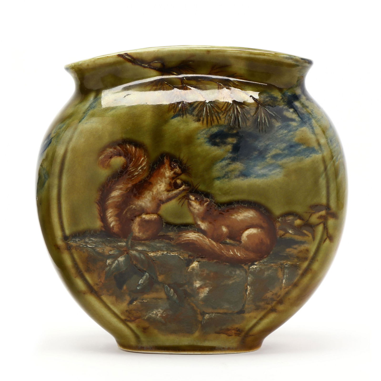 Edwin Bennett, Albion Ware Pottery Squirrel Vase (1 of 4)
