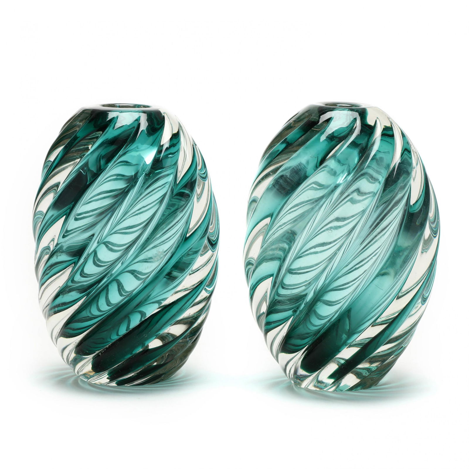 Pair of Venini Murano Art Glass Bud Vases (1 of 6)