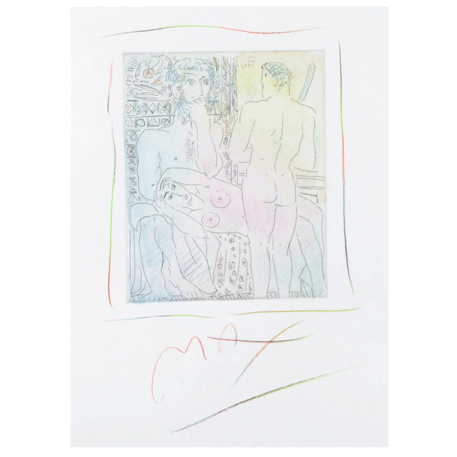 Peter Max (American, born 1937),  Homage to Picasso (1 of 5)