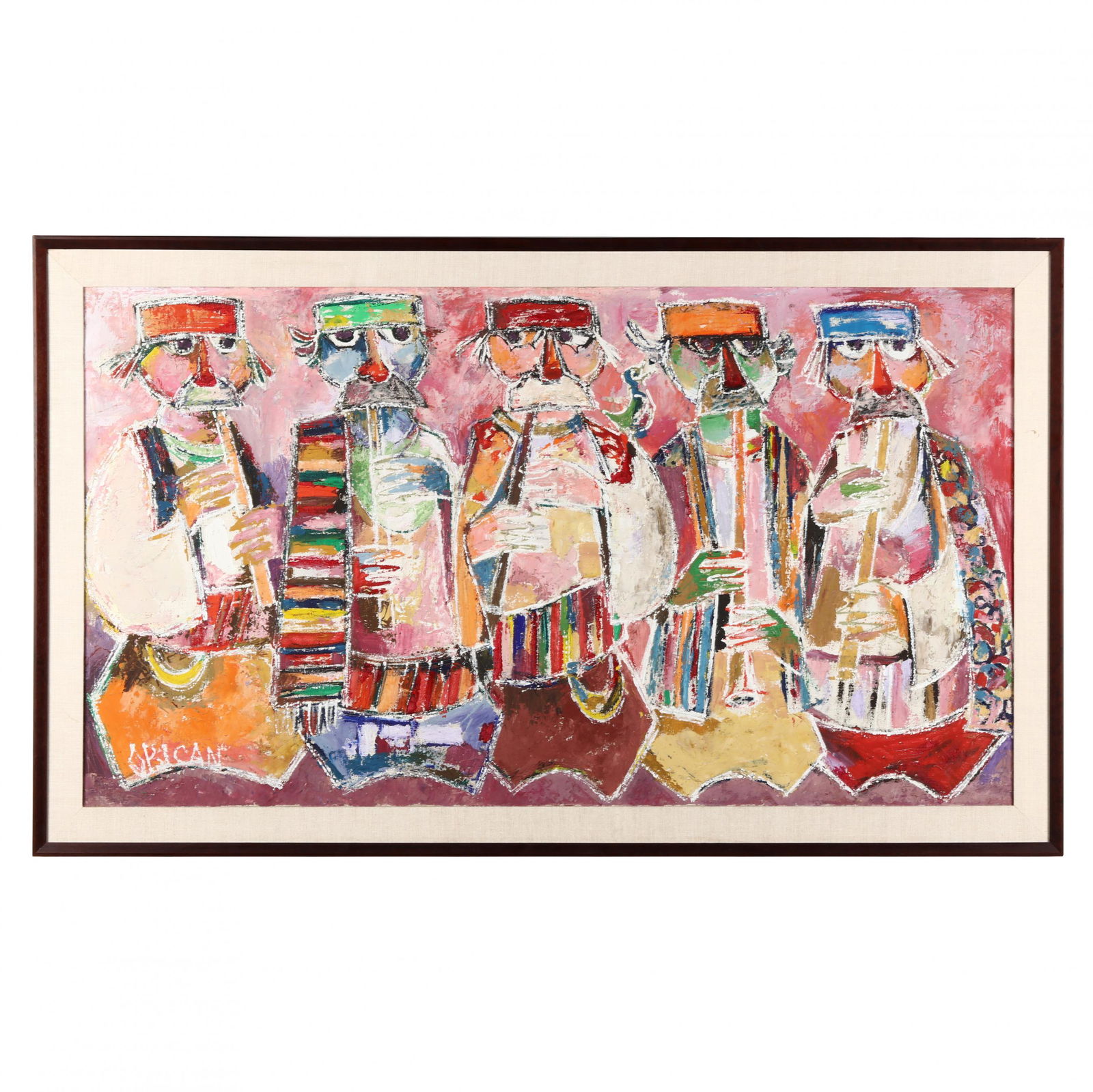 Jovan Obican (French, 1918-1986), Five Musicians (1 of 3)