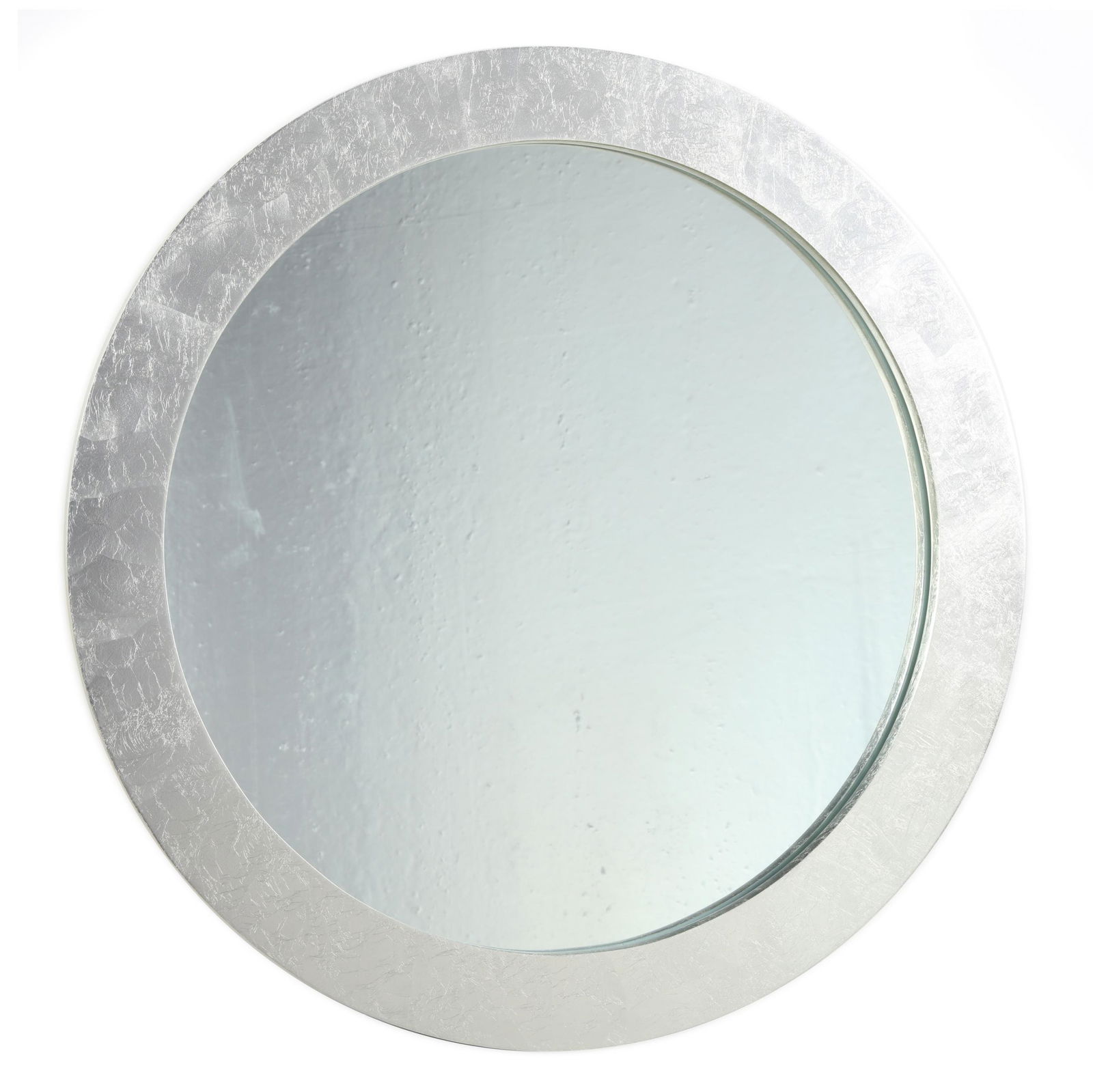Circular Silver Leaf Framed Mirror (1 of 4)