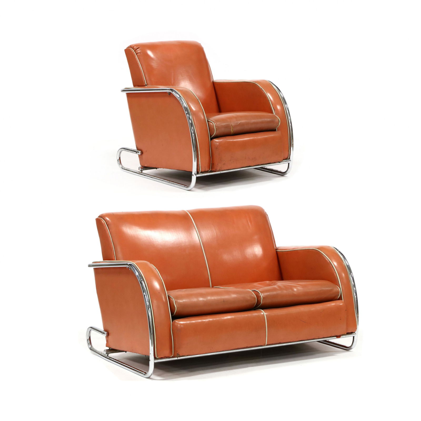 attributed Kem Weber, Art Deco Settee and Club Chair (1 of 10)