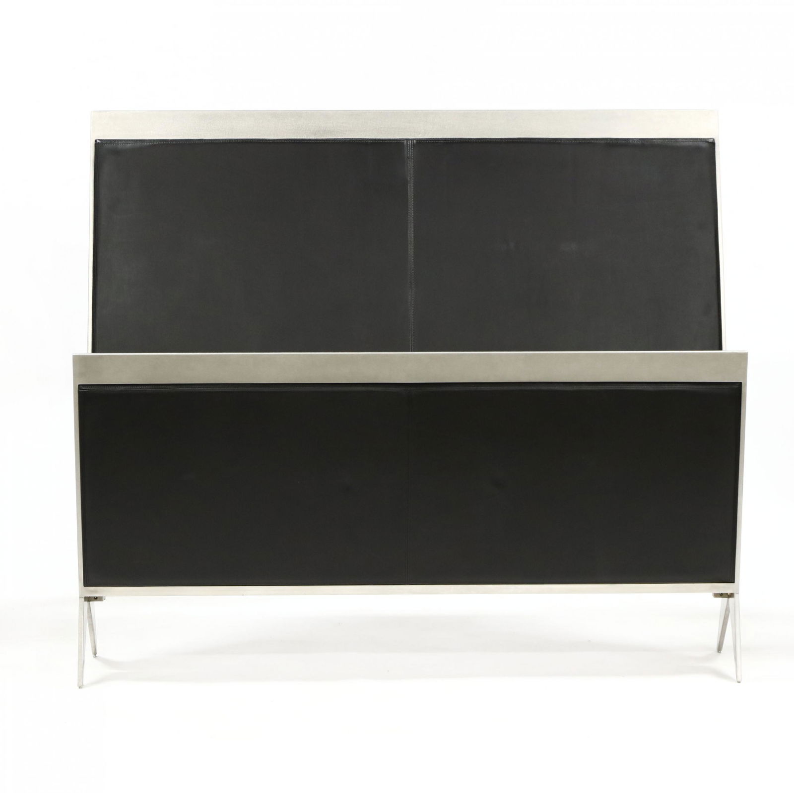 Brueton Industries, Steel and Leather Queen Size Bed (1 of 6)