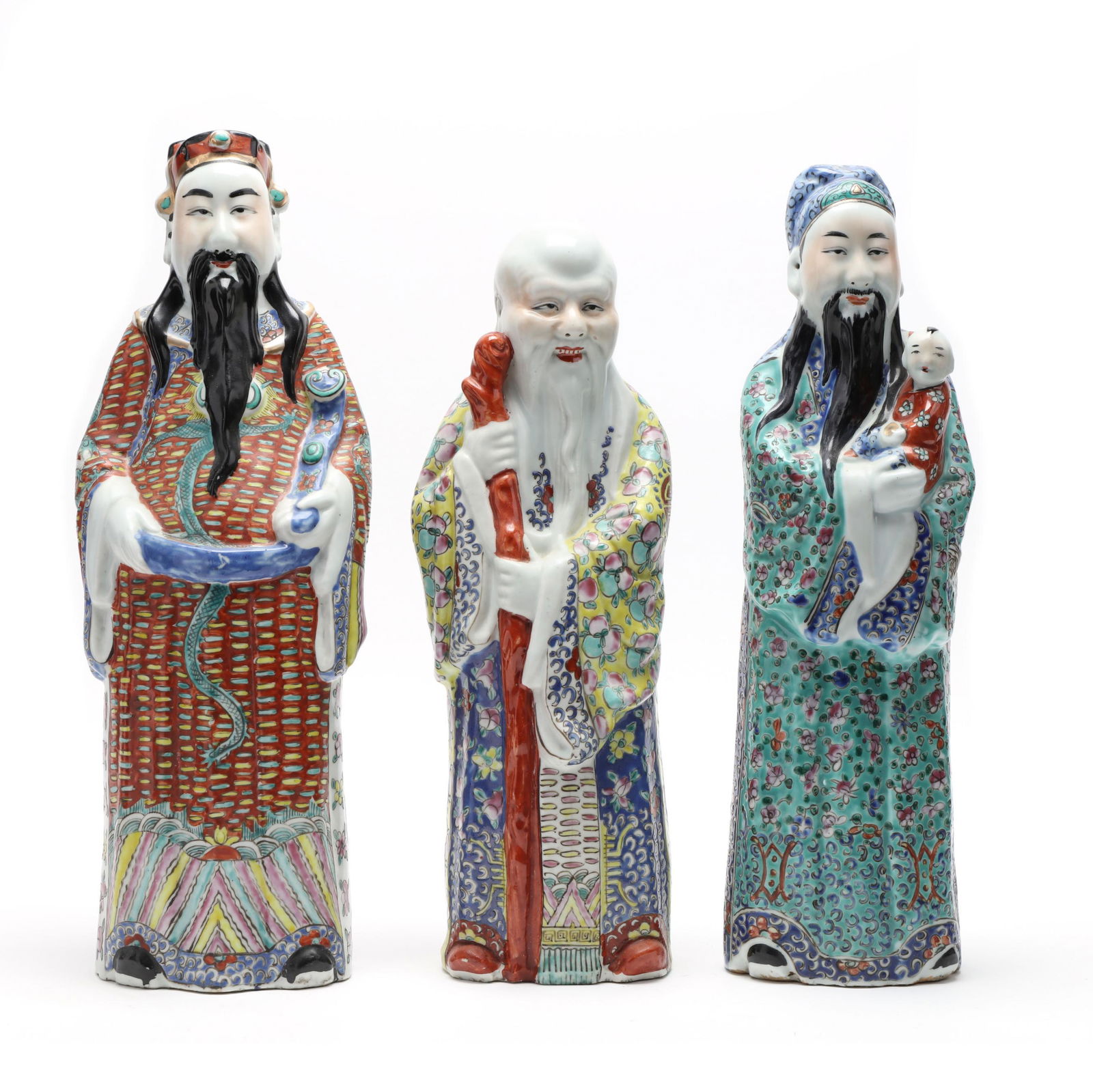 Three Chinese Export Porcelain  Sanxing  Figures (1 of 8)