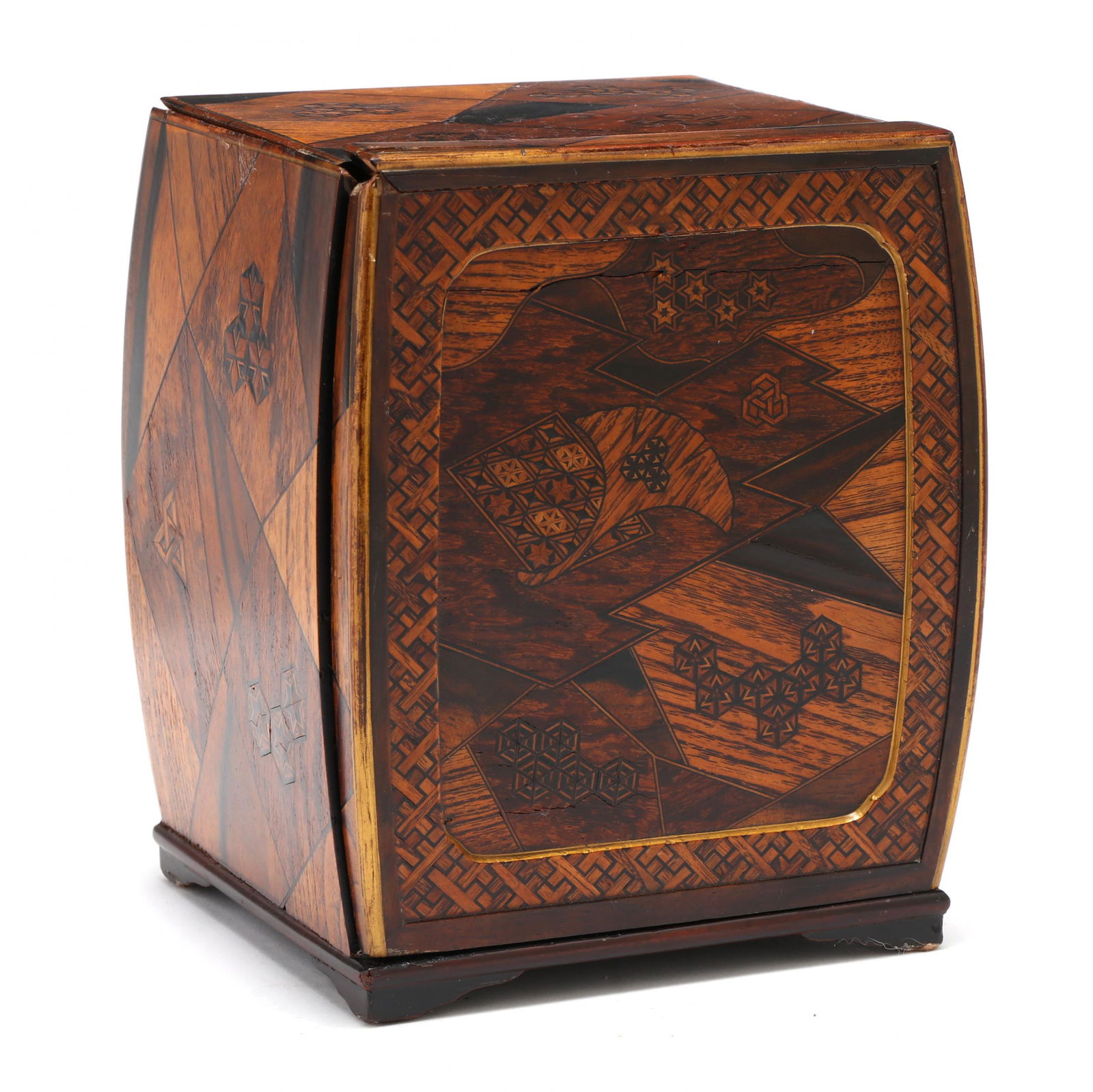 A Japanese Inlaid Wood and Lacquer Box (1 of 10)