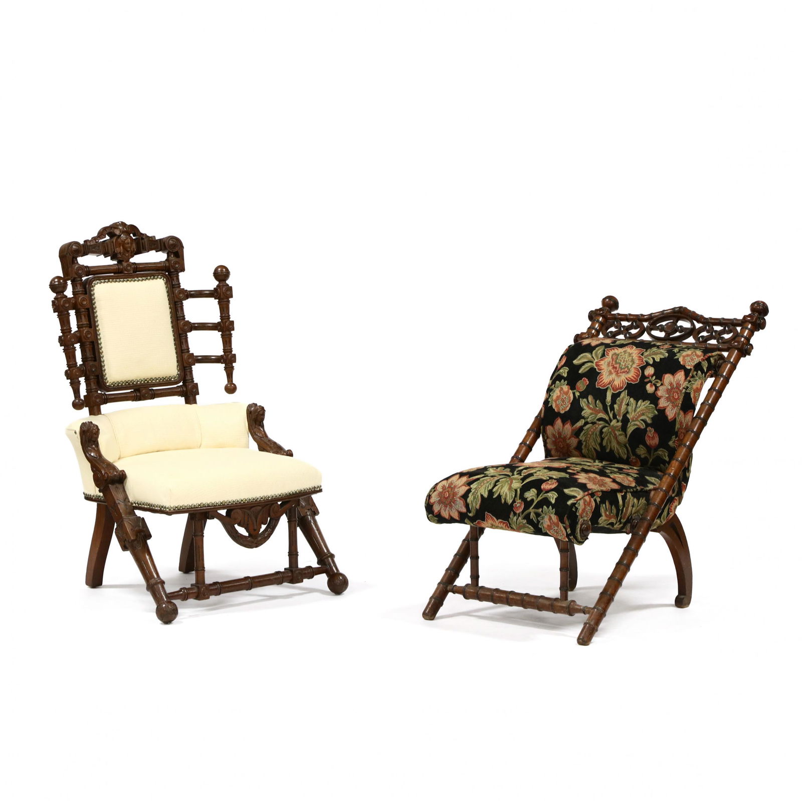 Two George Hunzinger Carved Walnut Chairs (1 of 4)
