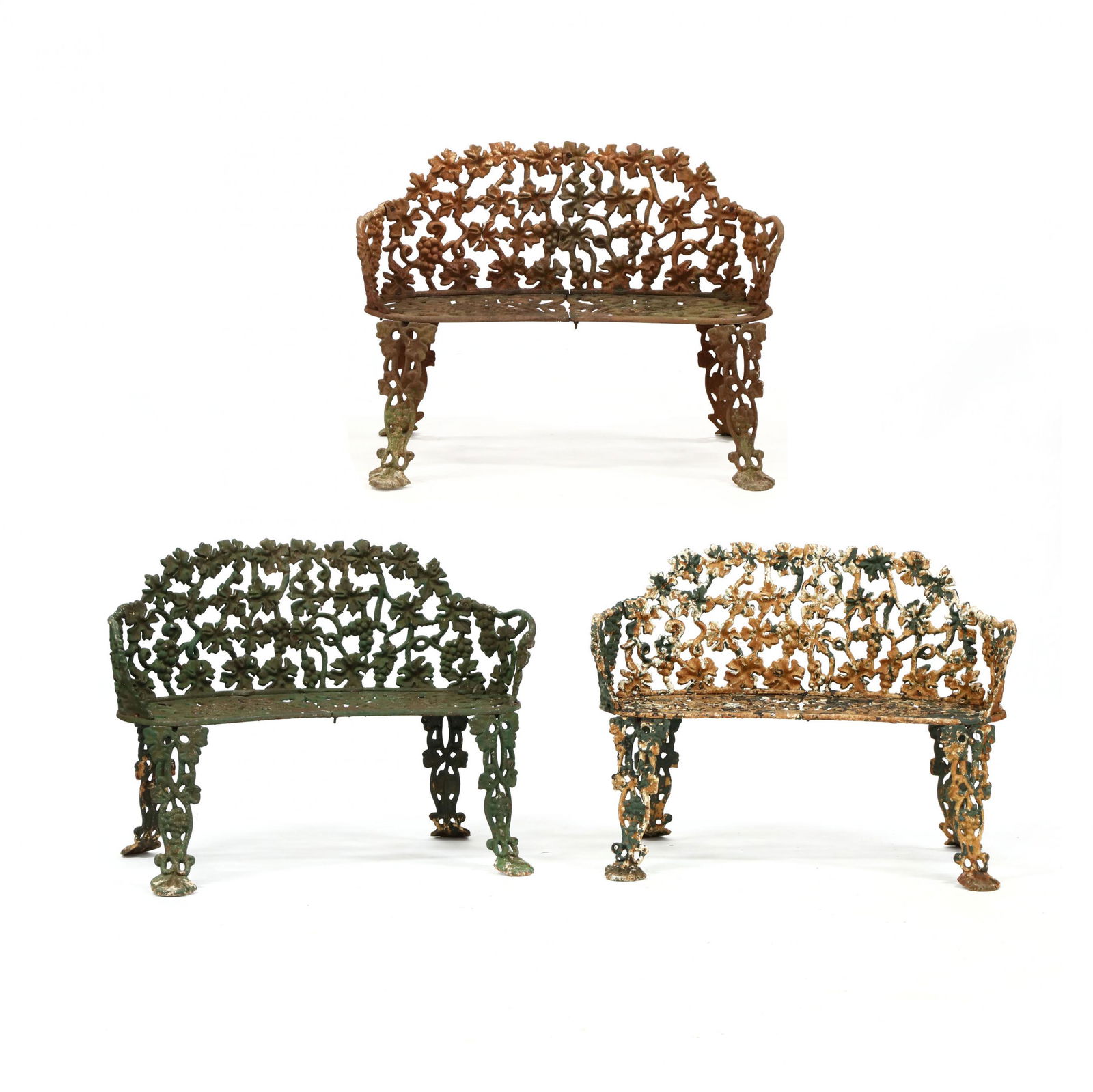 Three Cast Iron Grapevine Garden Benches (1 of 4)