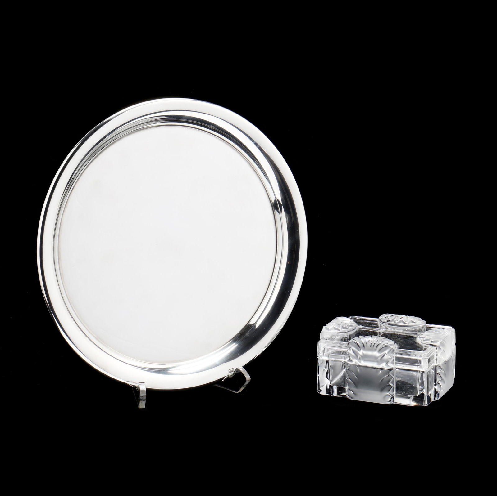 Lalique Box and Cartier Pewter Serving Tray (1 of 8)