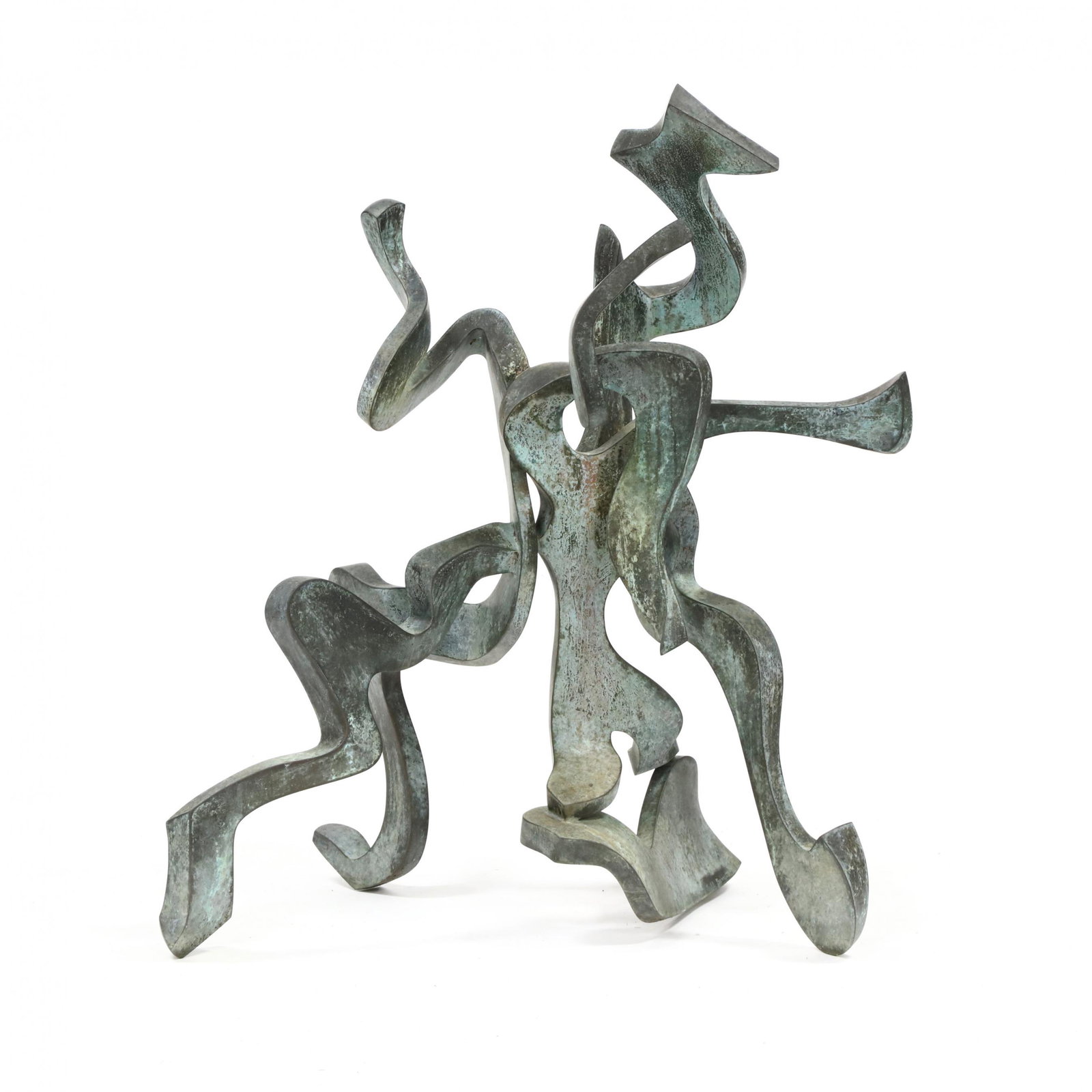 Bill Barrett (American, born 1934), Conexion: Bill Barrett (American, born 1934), Conexionforged and fabricated cast bronze, with applied patina, depicting a calligraphic free-form abstraction, the terminal foot signed and dated 2005 in the casti