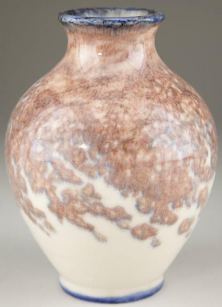 Rookwood Jens Jensen Vase: Rookwood Jens Jensen Vase Jewel porcelain, tapered ovoid form, date marks for 1929, model 2918E, and artist signature mark. 6.75 in. Small base rim chip.