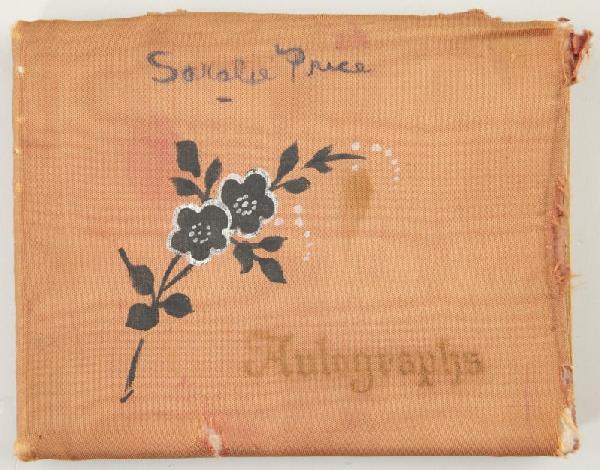 Aviators Amelia Earhart and Douglas Corrigan: Aviators Amelia Earhart and Douglas Corrigan signatures appearing in a small prewar autograph book belonging to Saralie Drew Price. Earhart's, in pencil, is on a card tipped in to the book with the no