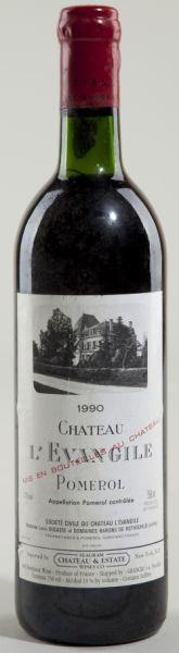 Chateau L'Evangile: Chateau L'Evangile - Vintage 1990 Pomerol good condition, ts, lbsl, ssos "Very ripe berry, chocolate and plum aromas. Full-bodied and chewy, with lots of tannins and a very ripe fruit finish. Tight, m