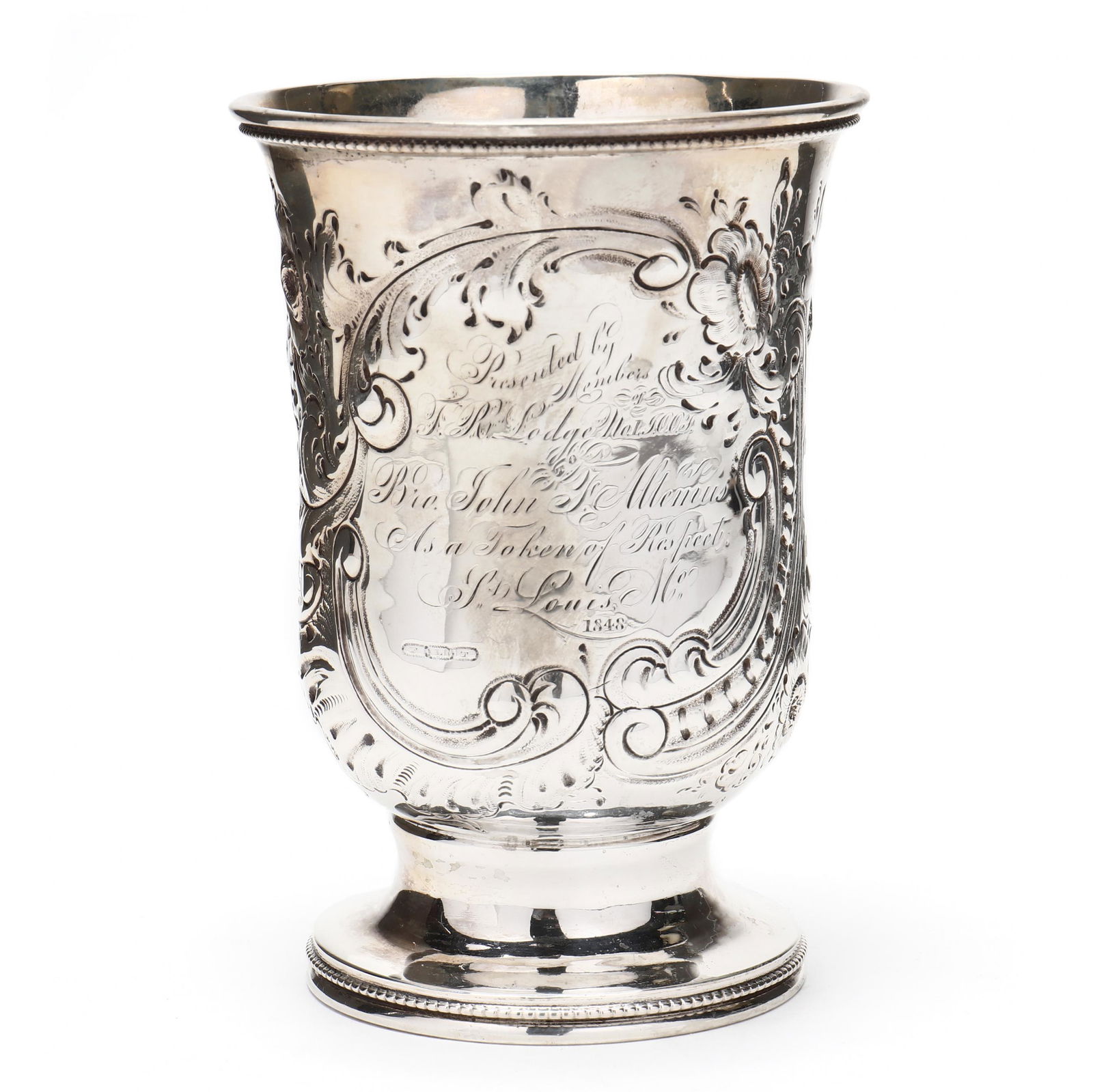 An American Coin Silver Cup of Masonic Interest (1 of 5)