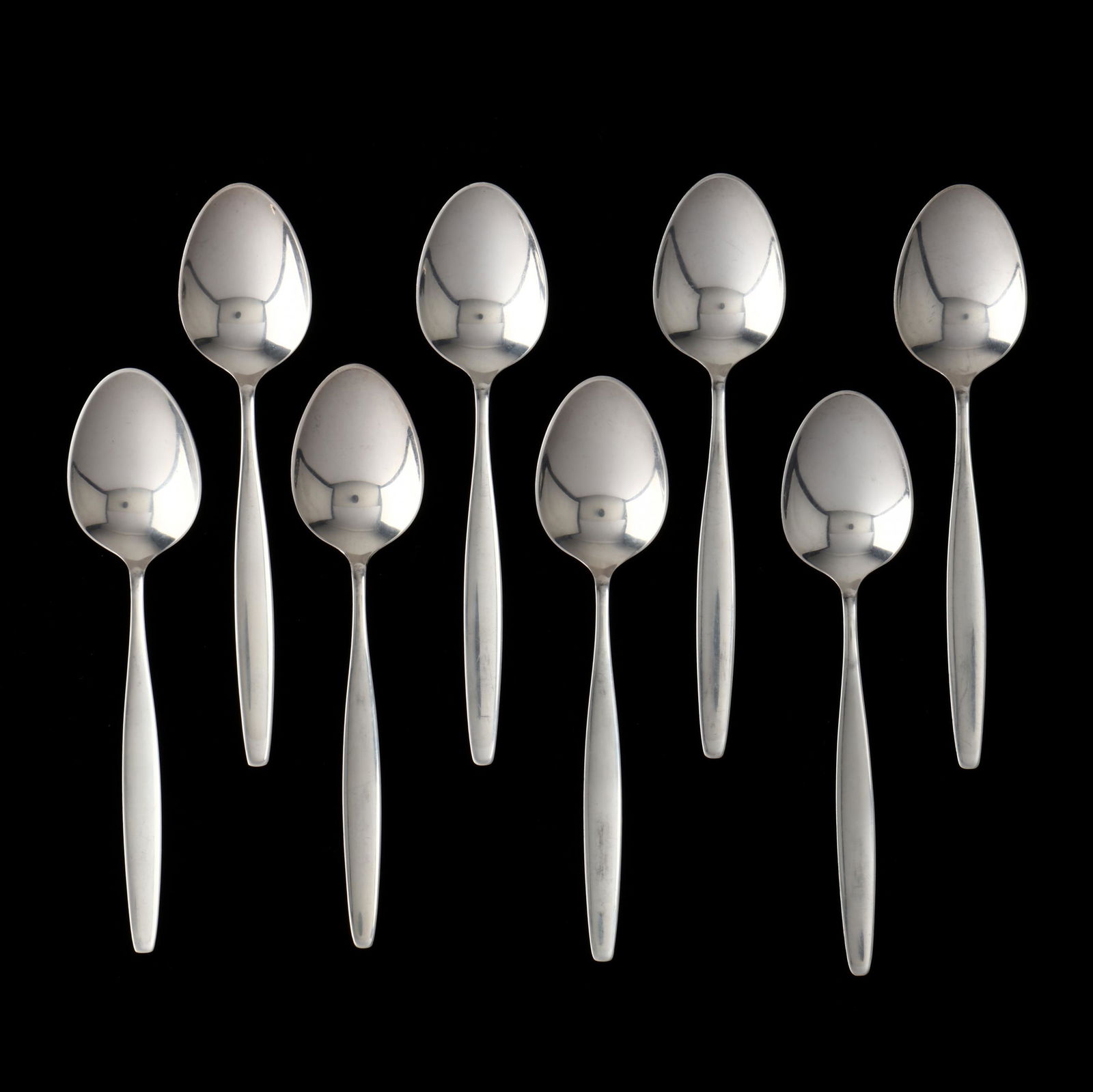 Eight Georg Jensen  Cypress  Sterling Silver Teaspoons (1 of 3)