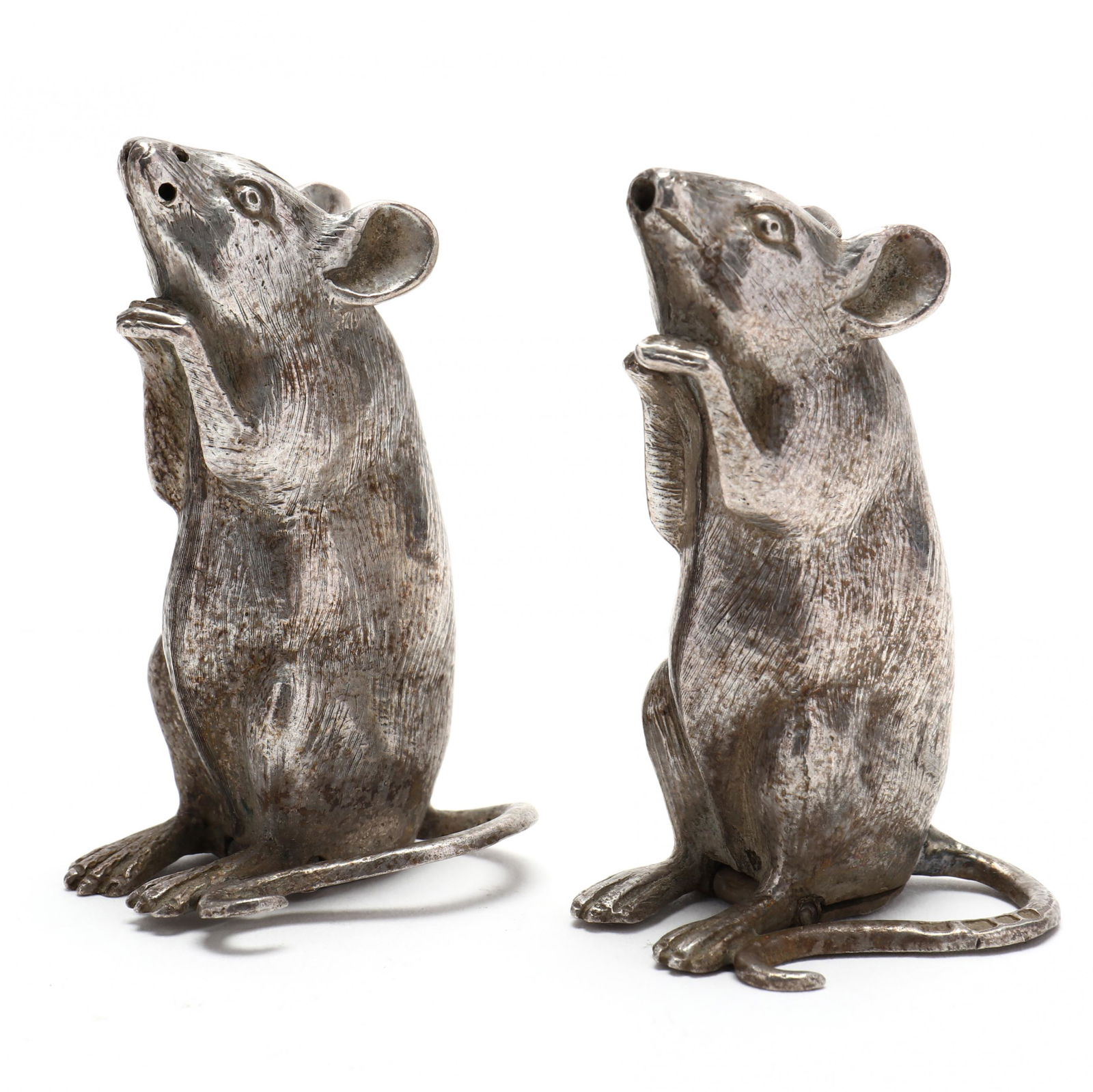 A Pair of Victorian Silver Novelty Shakers in the Form (1 of 5)