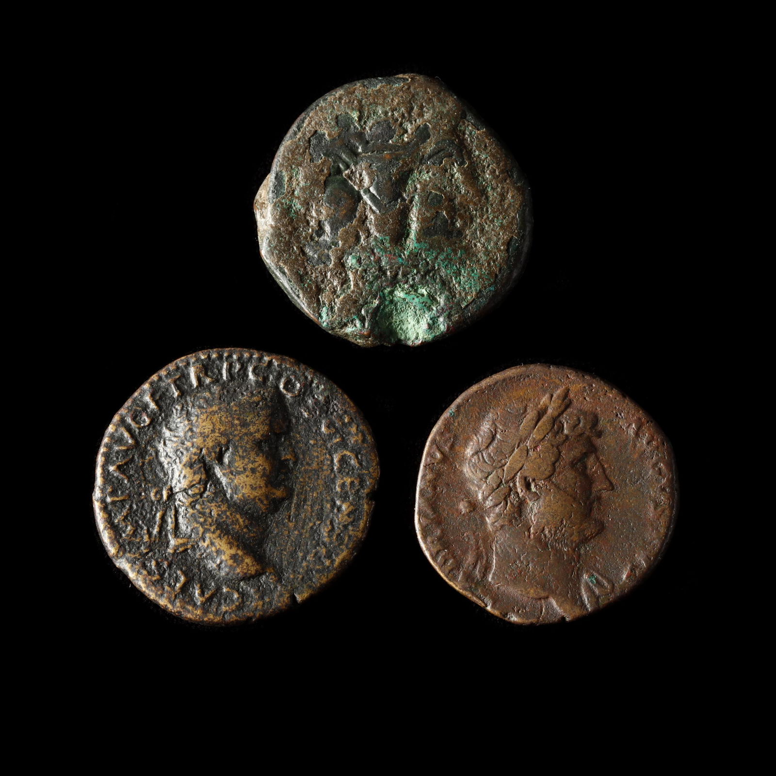 A Roman Republican As and Two Imperial Bronzes (1 of 2)