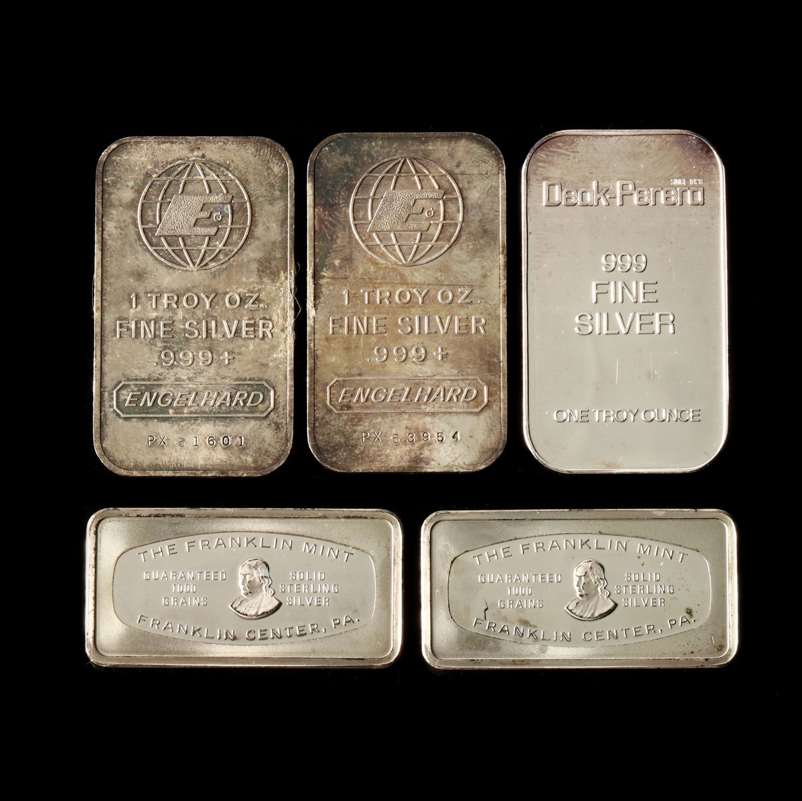 Five Silver Bullion Bars (1 of 2)