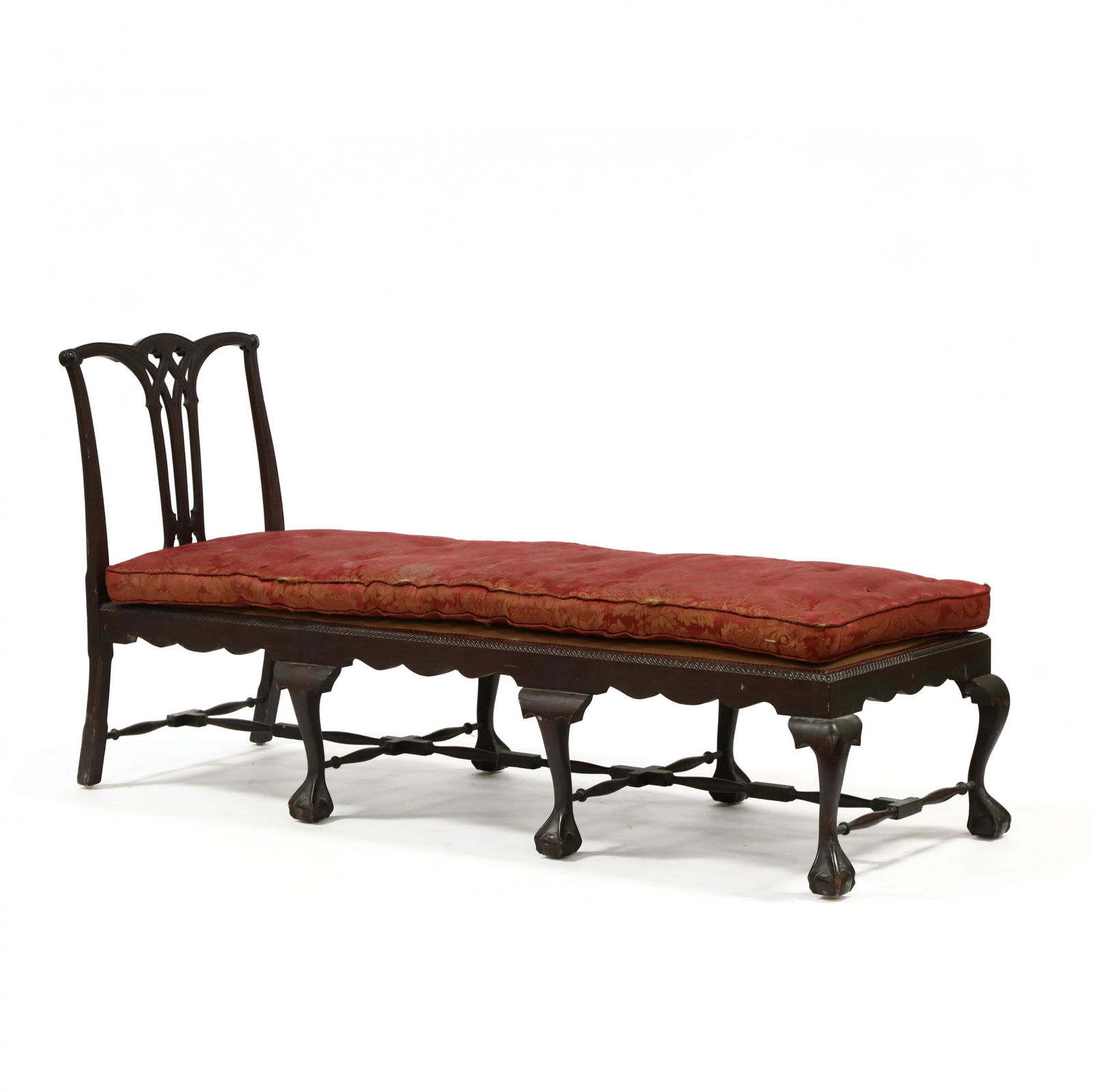 Chippendale Style Mahogany Chaise Lounge (1 of 5)