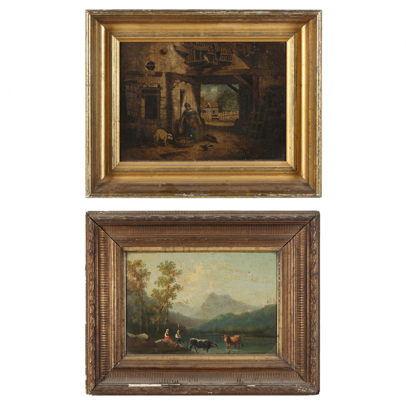 Two Antique Continental Paintings, 19th Century (1 of 8)