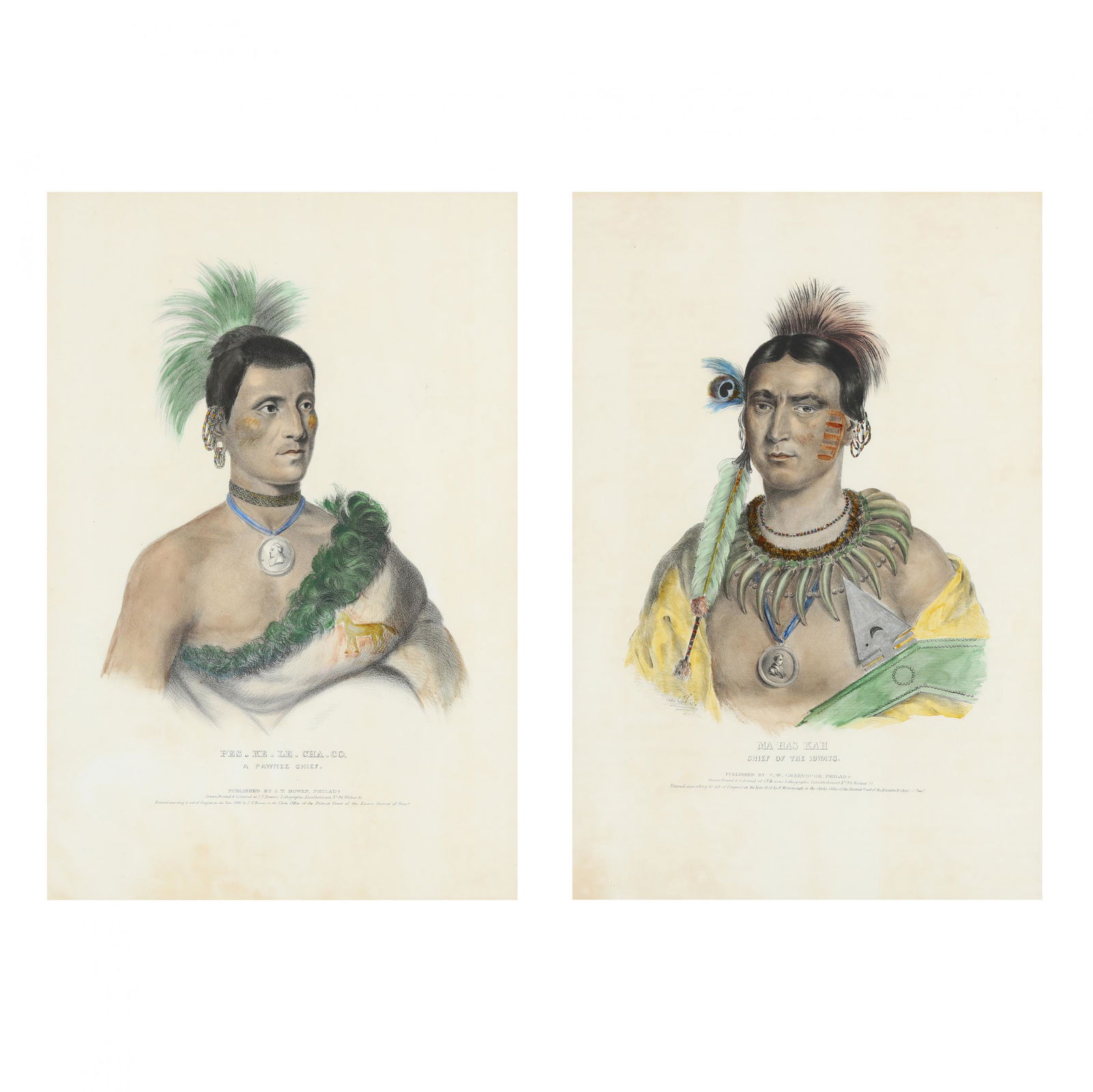 McKenney and Hall (19th Century),  Ma Has Kah (Chief of (1 of 8)