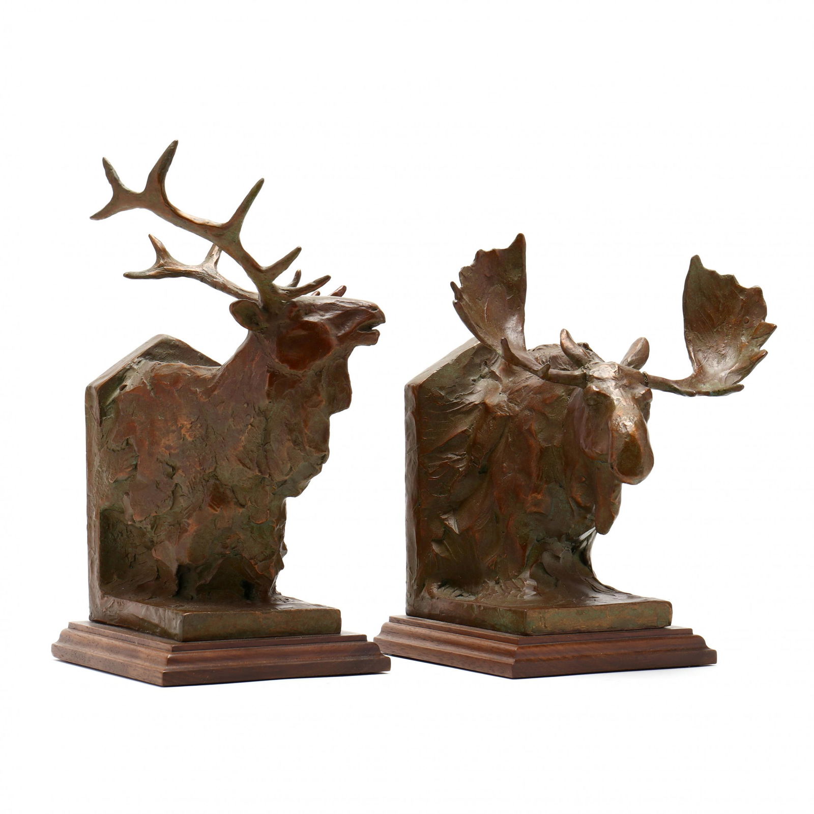 Sandy Scott (American, b. 1943), Bronze Elk and Moose (1 of 7)