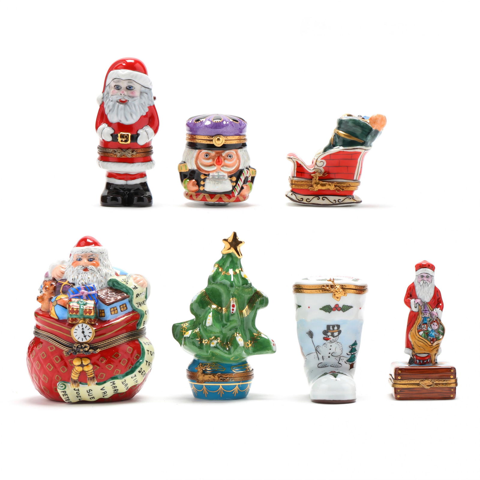 Seven Limoges Trinket Boxes Relating to Christmas (1 of 10)