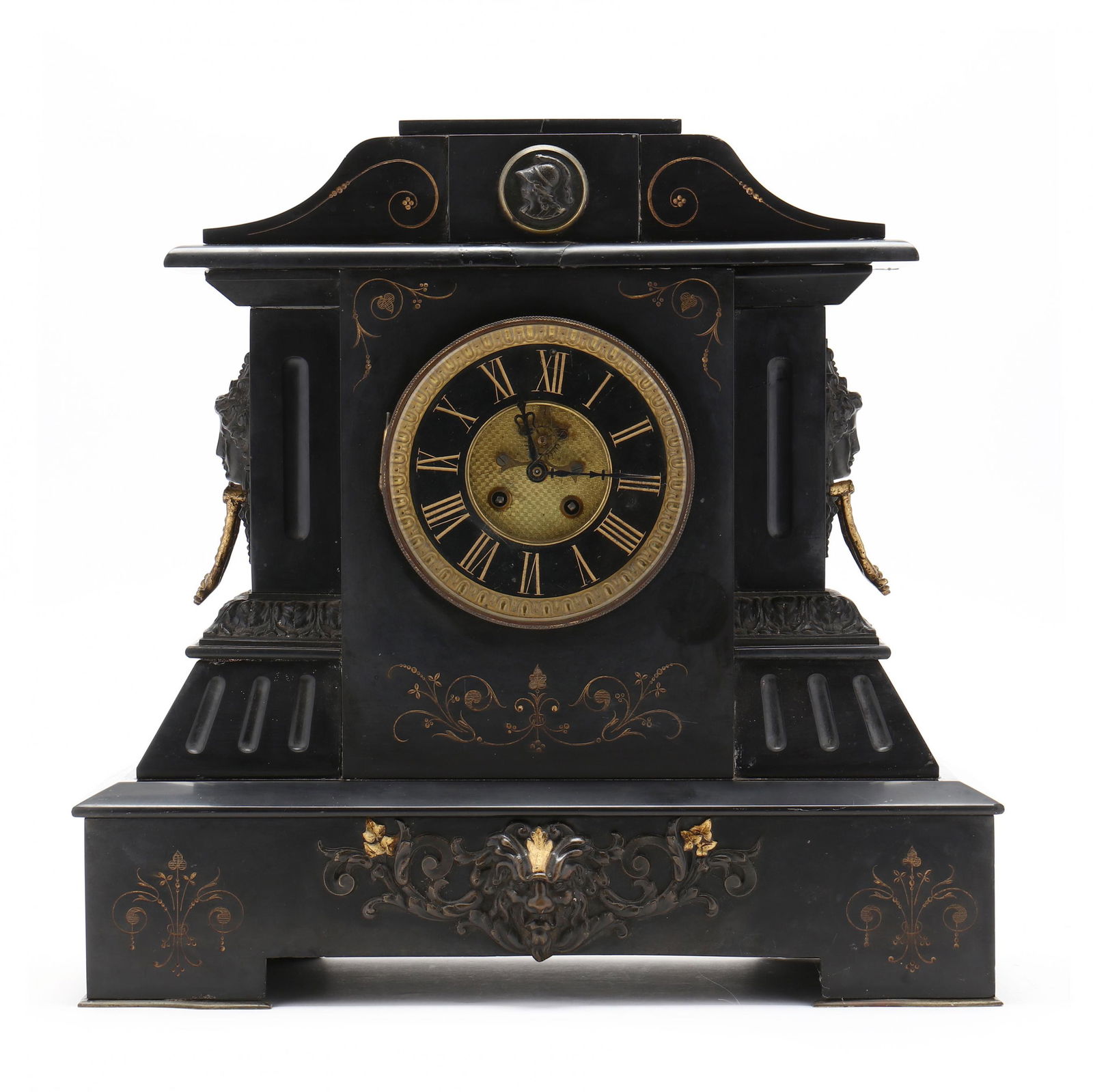 Victorian Slate and Ormolu Figural Mantel Clock (1 of 10)
