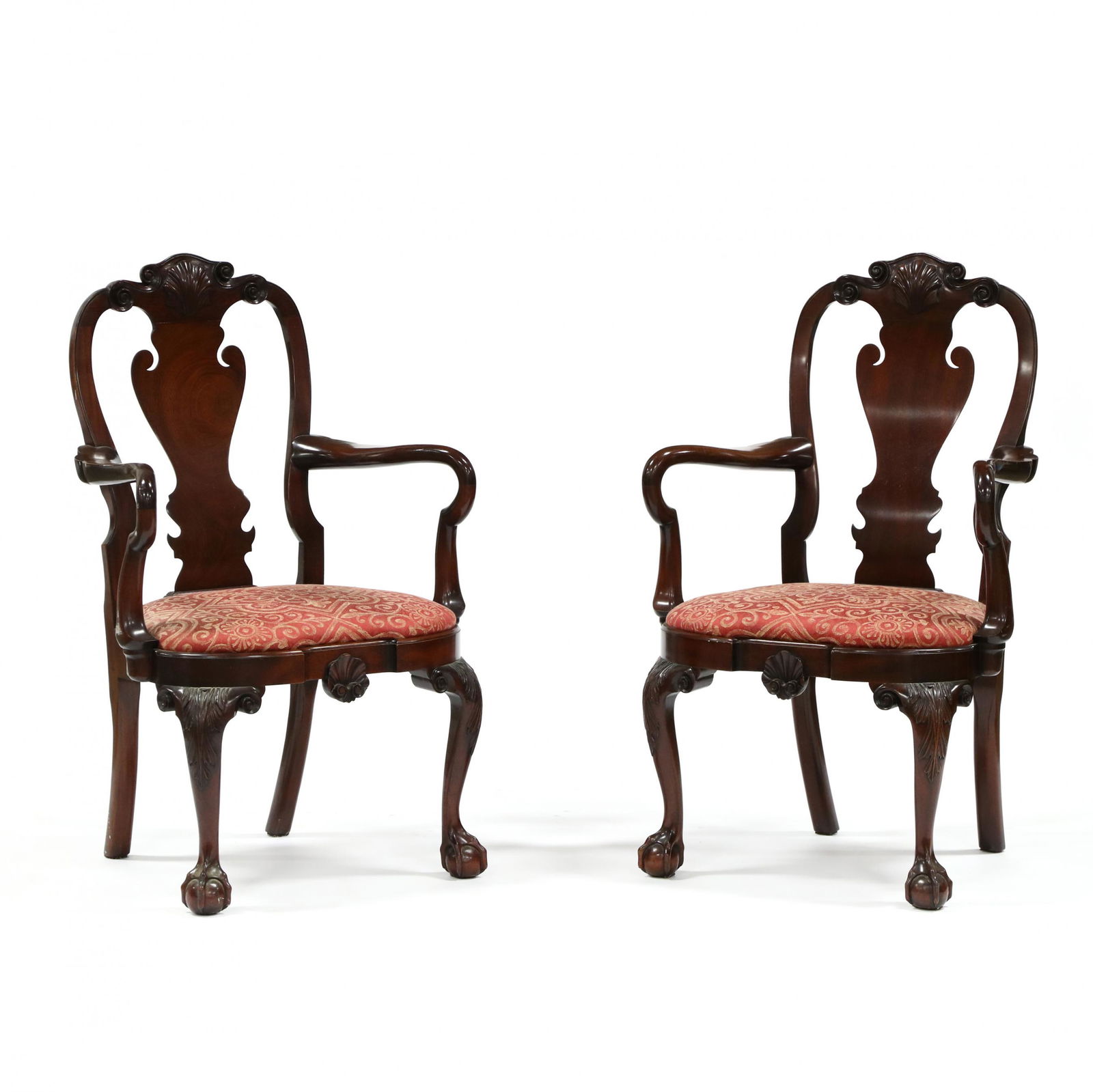 Kindel, Pair of Irish Queen Anne Style Armchairs (1 of 6)